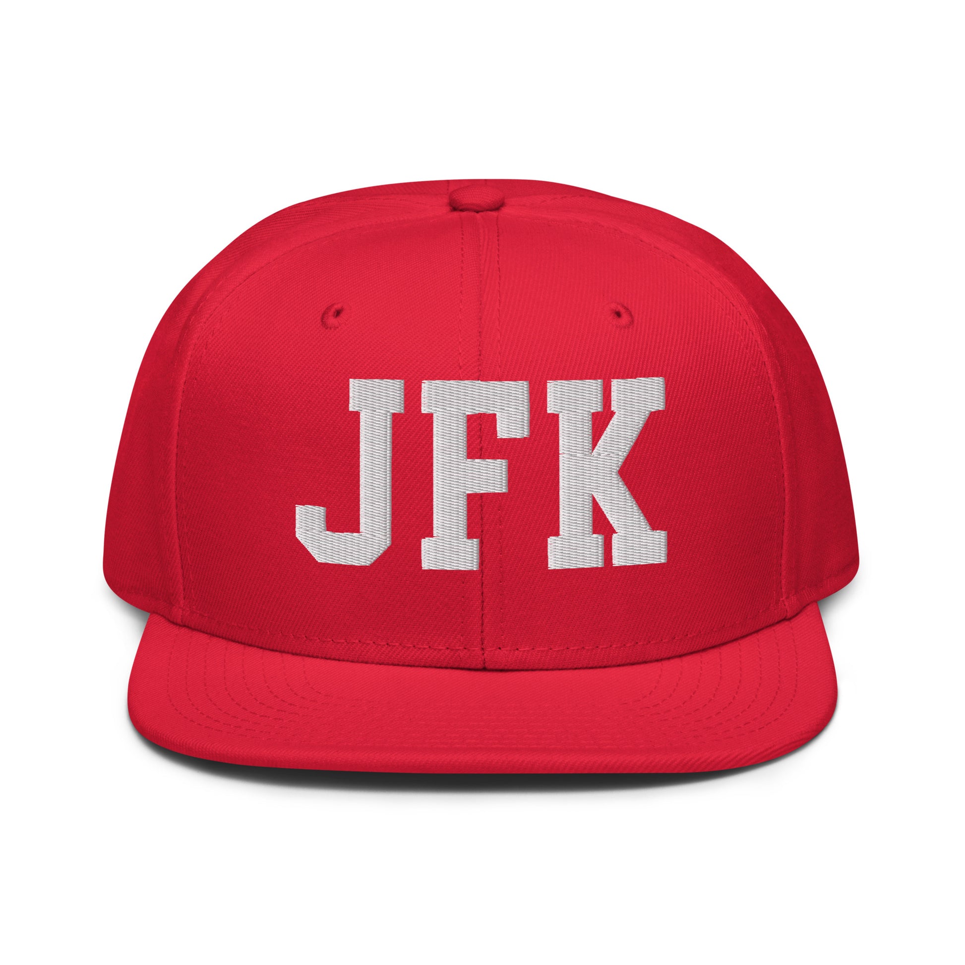 College-Style Wool-Blend Snapback Hat • White • JFK New York City • YHM Designs - Image 14