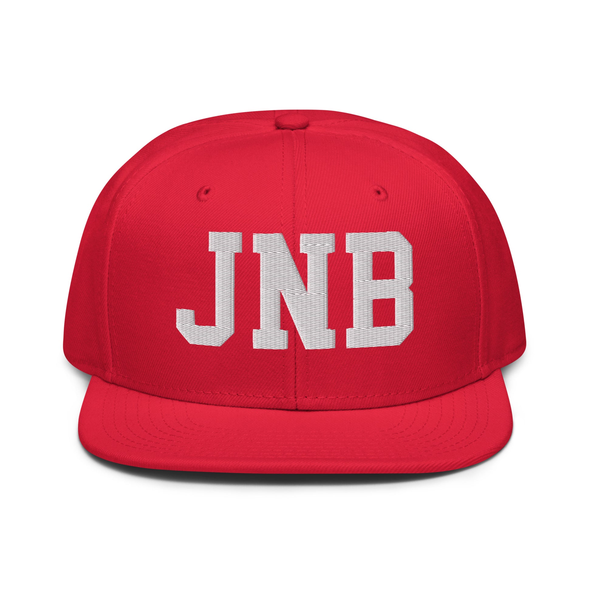 College-Style Wool-Blend Snapback Hat • White • JNB Johannesburg • YHM Designs - Image 14