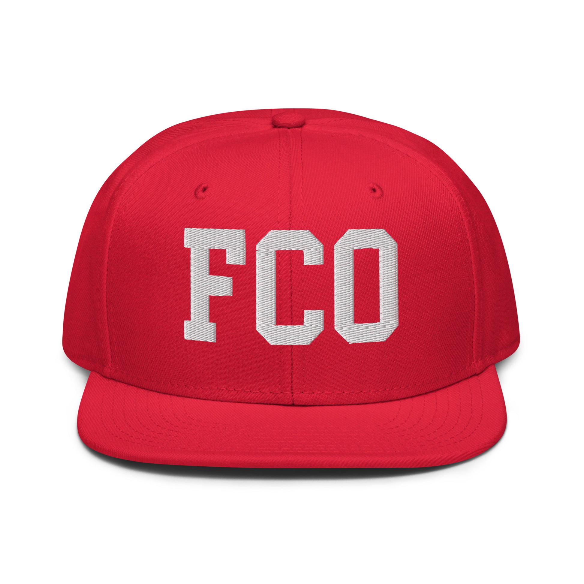 College-Style Wool-Blend Snapback Hat • White • FCO Rome • YHM Designs - Image 14