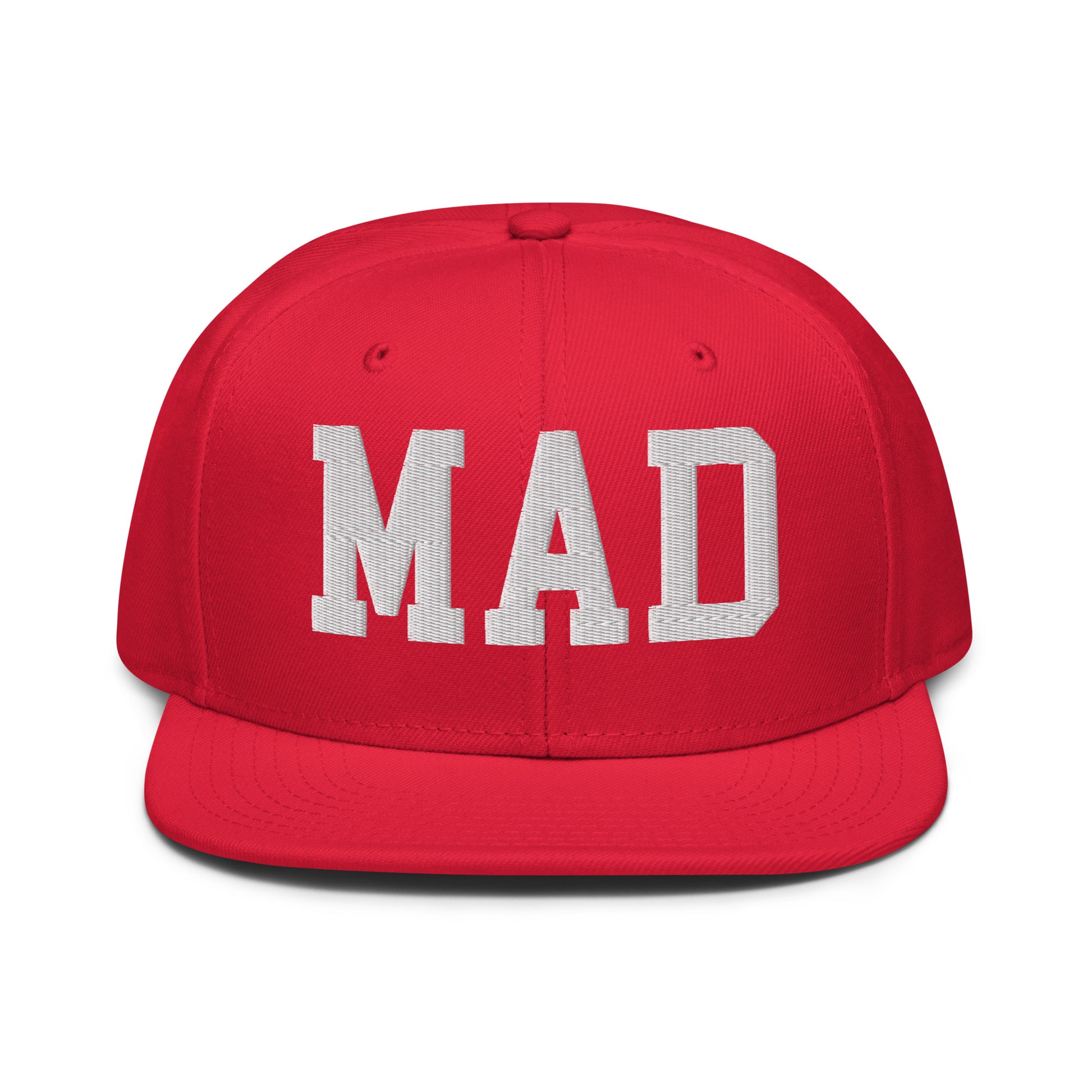 College-Style Wool-Blend Snapback Hat • White • MAD Madrid • YHM Designs - Image 14