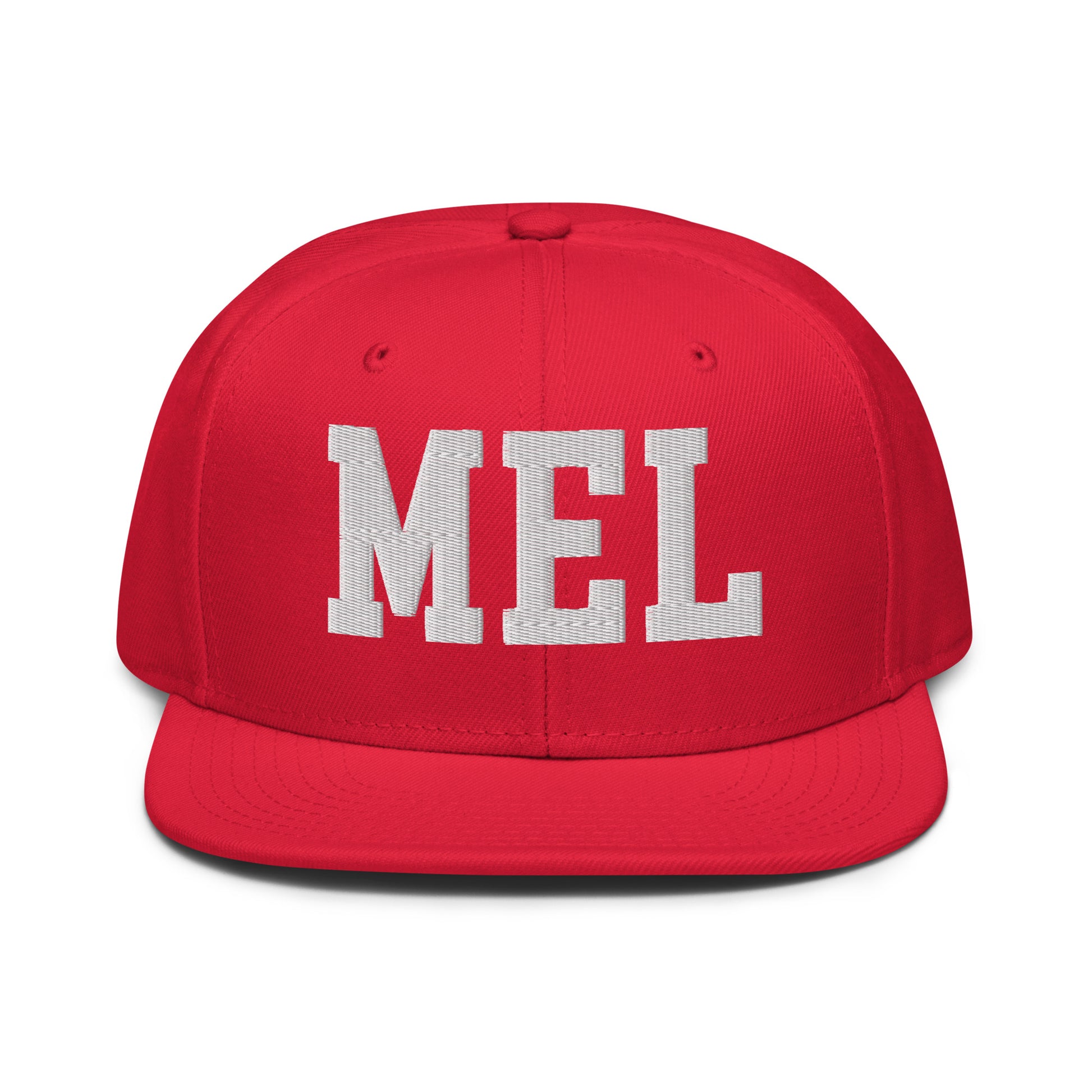 College-Style Wool-Blend Snapback Hat • White • MEL Melbourne • YHM Designs - Image 14