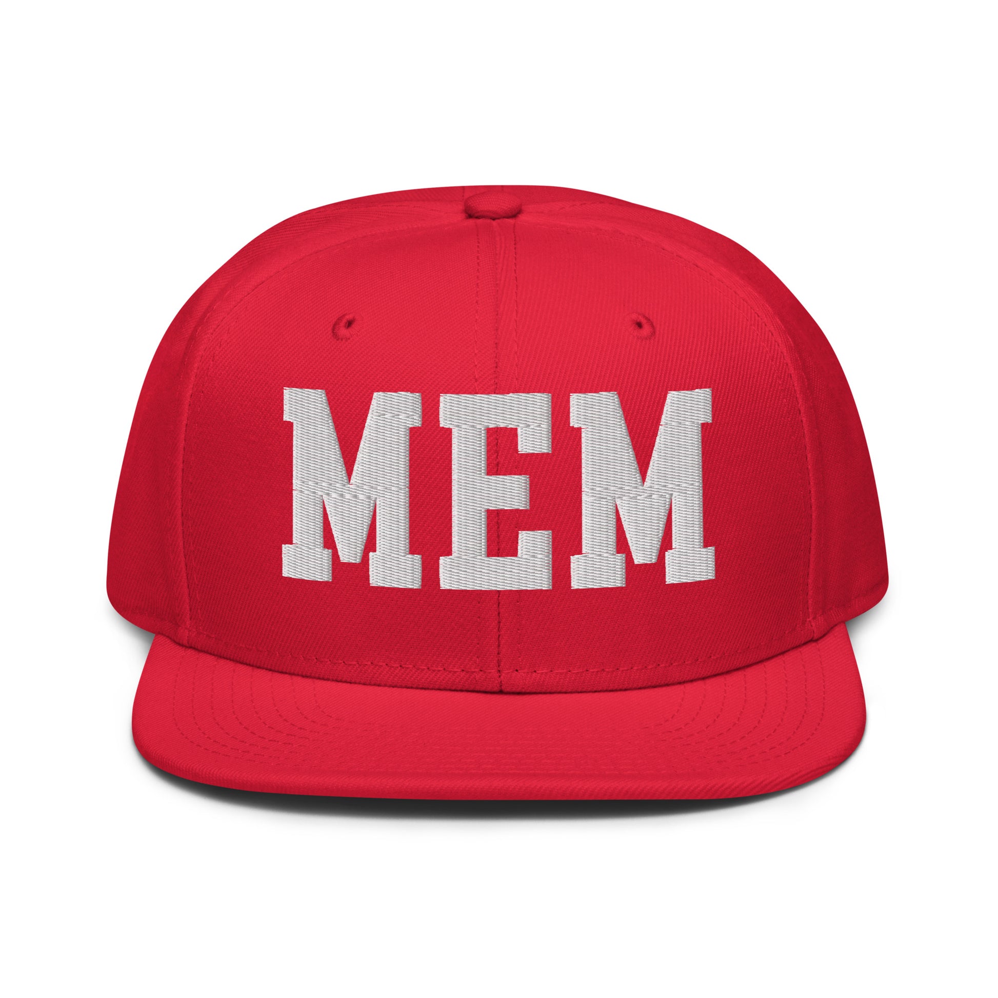 College-Style Wool-Blend Snapback Hat • White • MEM Memphis • YHM Designs - Image 14