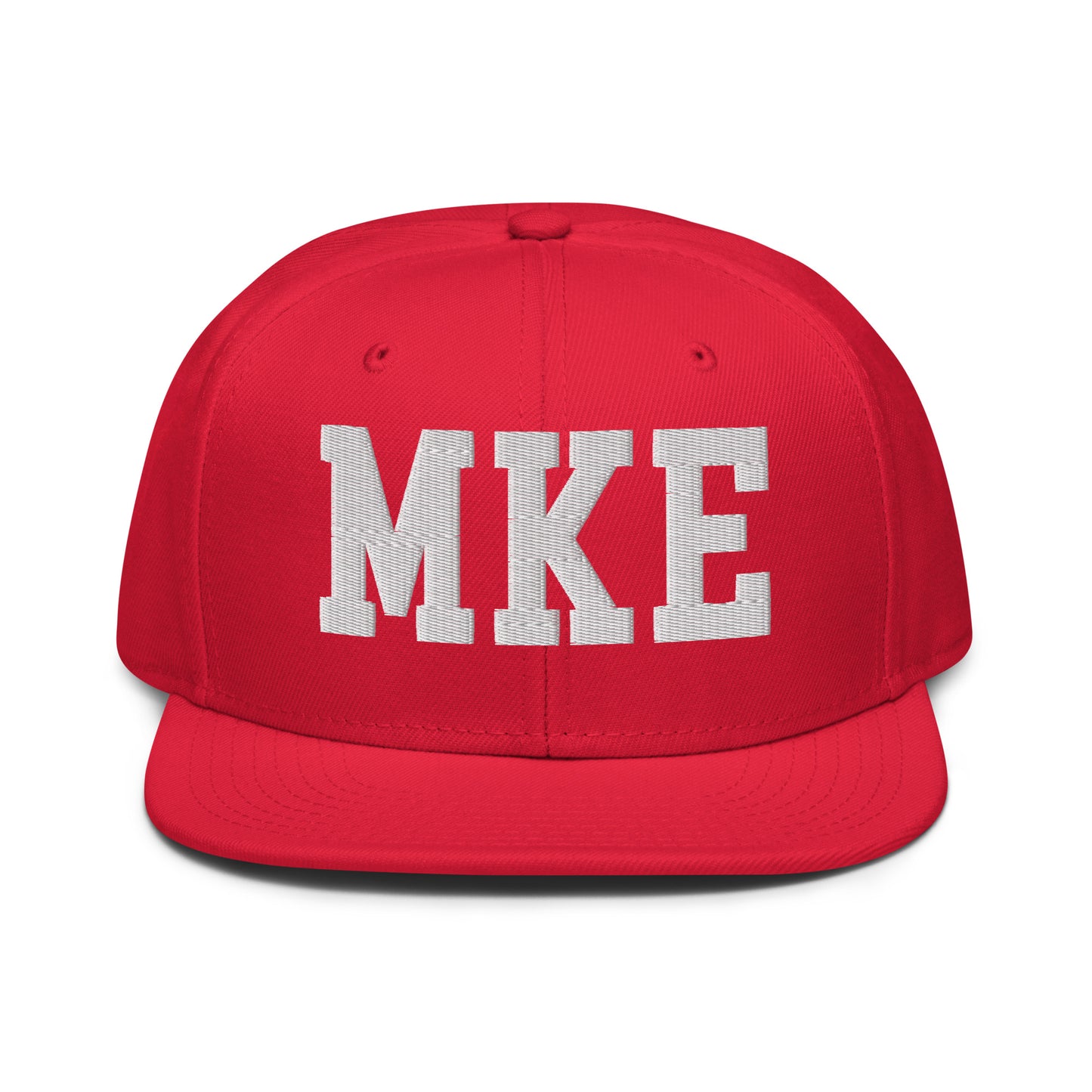 College-Style Wool-Blend Snapback Hat • White • MKE Milwaukee • YHM Designs - Image 14
