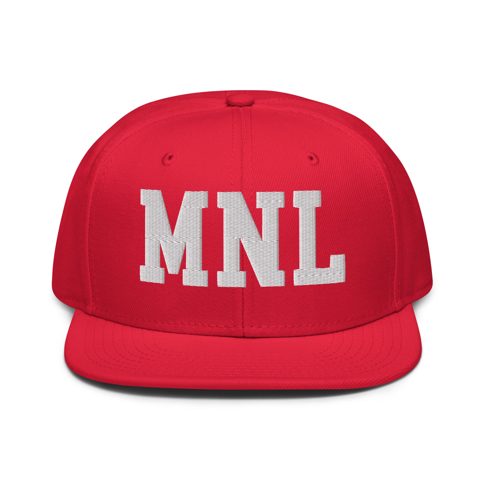 College-Style Wool-Blend Snapback Hat • White • MNL Manila • YHM Designs - Image 14