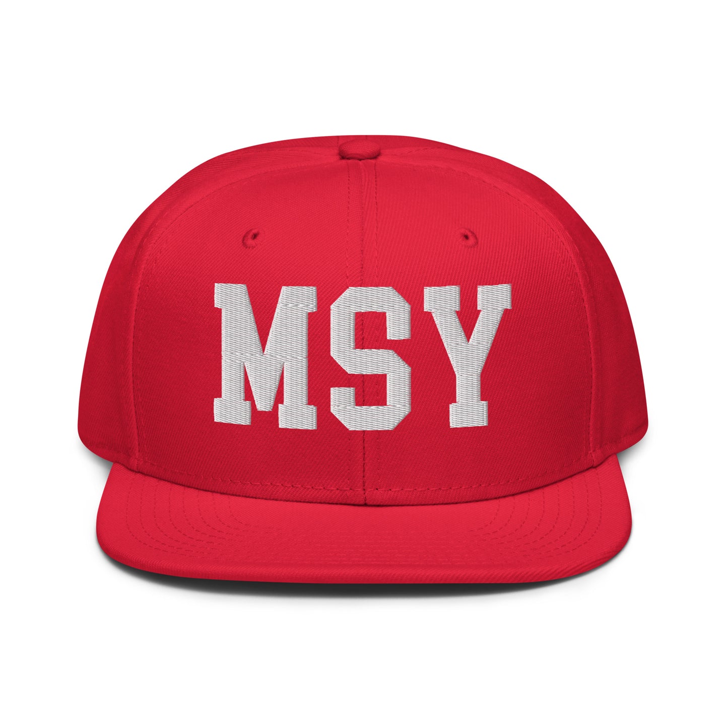 College-Style Wool-Blend Snapback Hat • White • MSY New Orleans • YHM Designs - Image 14