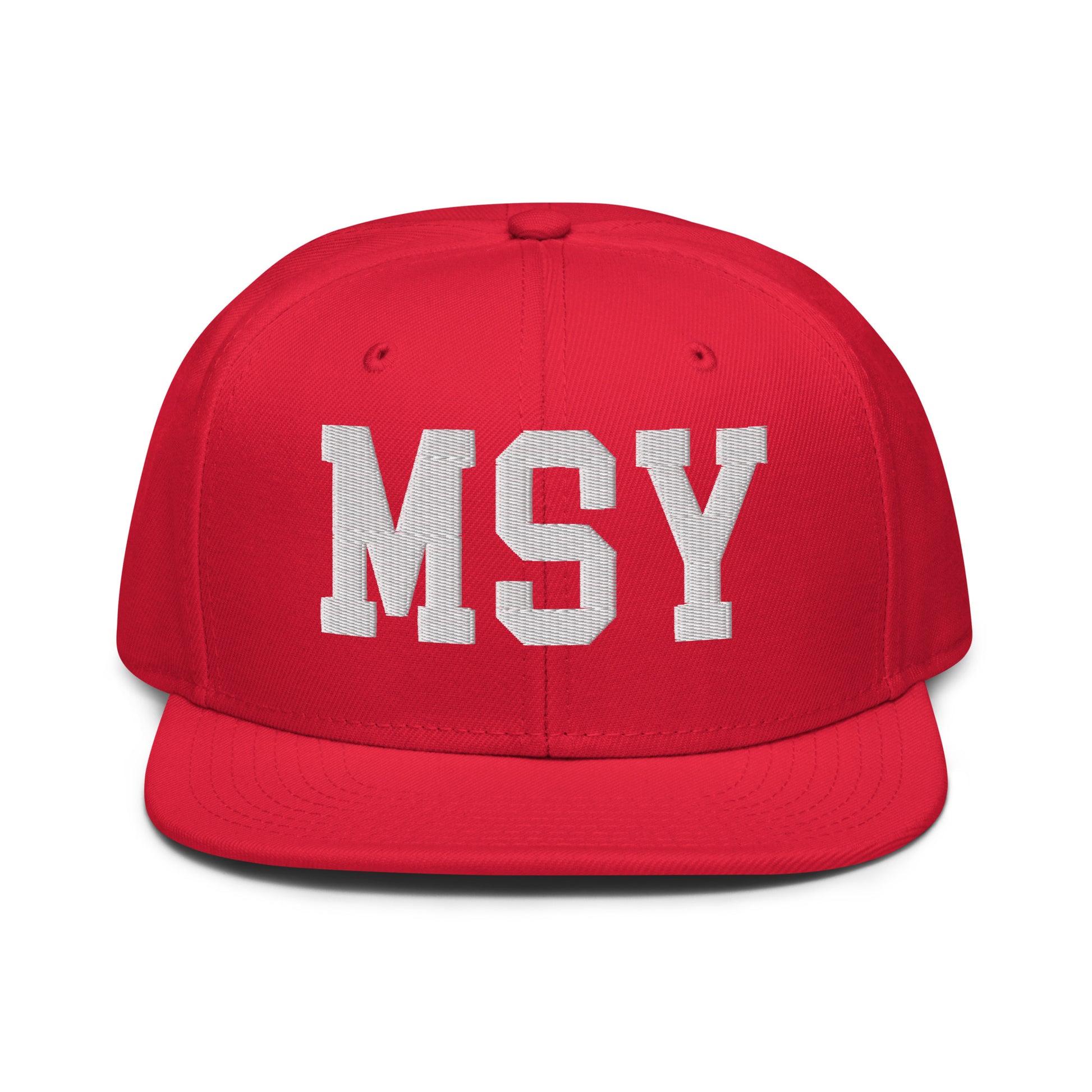 College-Style Wool-Blend Snapback Hat • White • MSY New Orleans • YHM Designs - Image 14