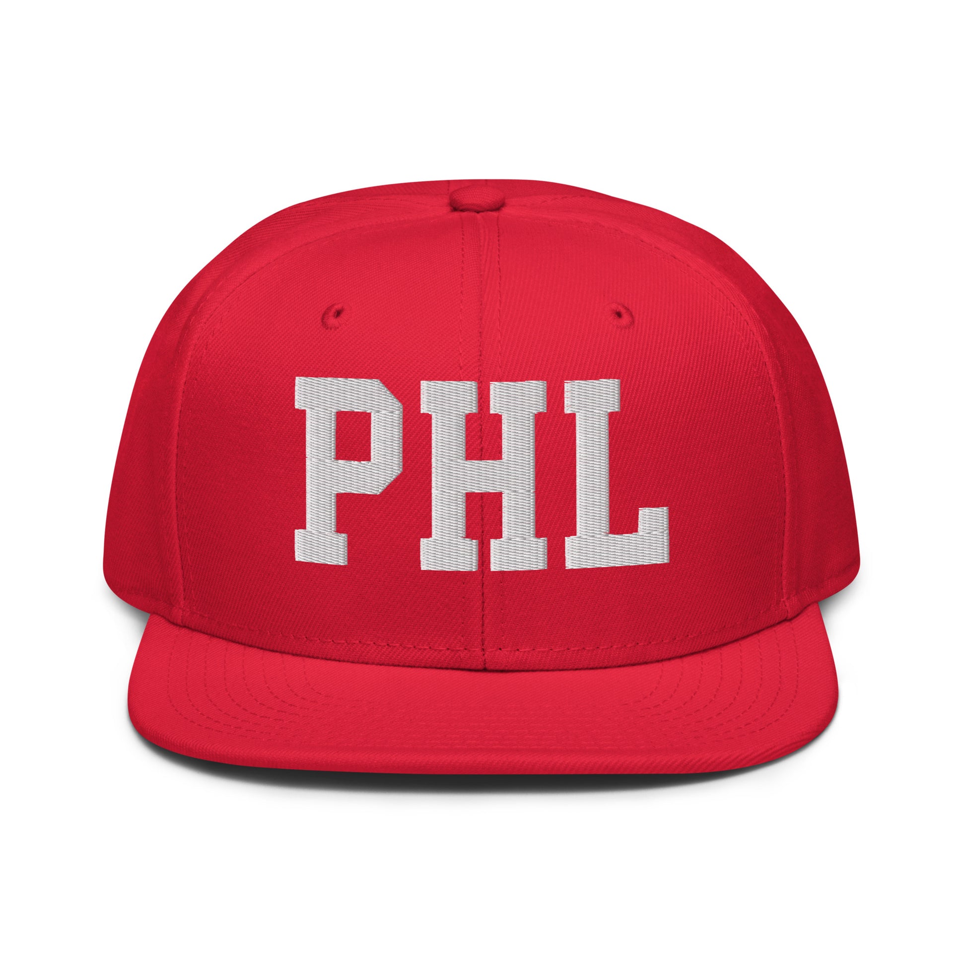 College-Style Wool-Blend Snapback Hat • White • PHL Philadelphia • YHM Designs - Image 14
