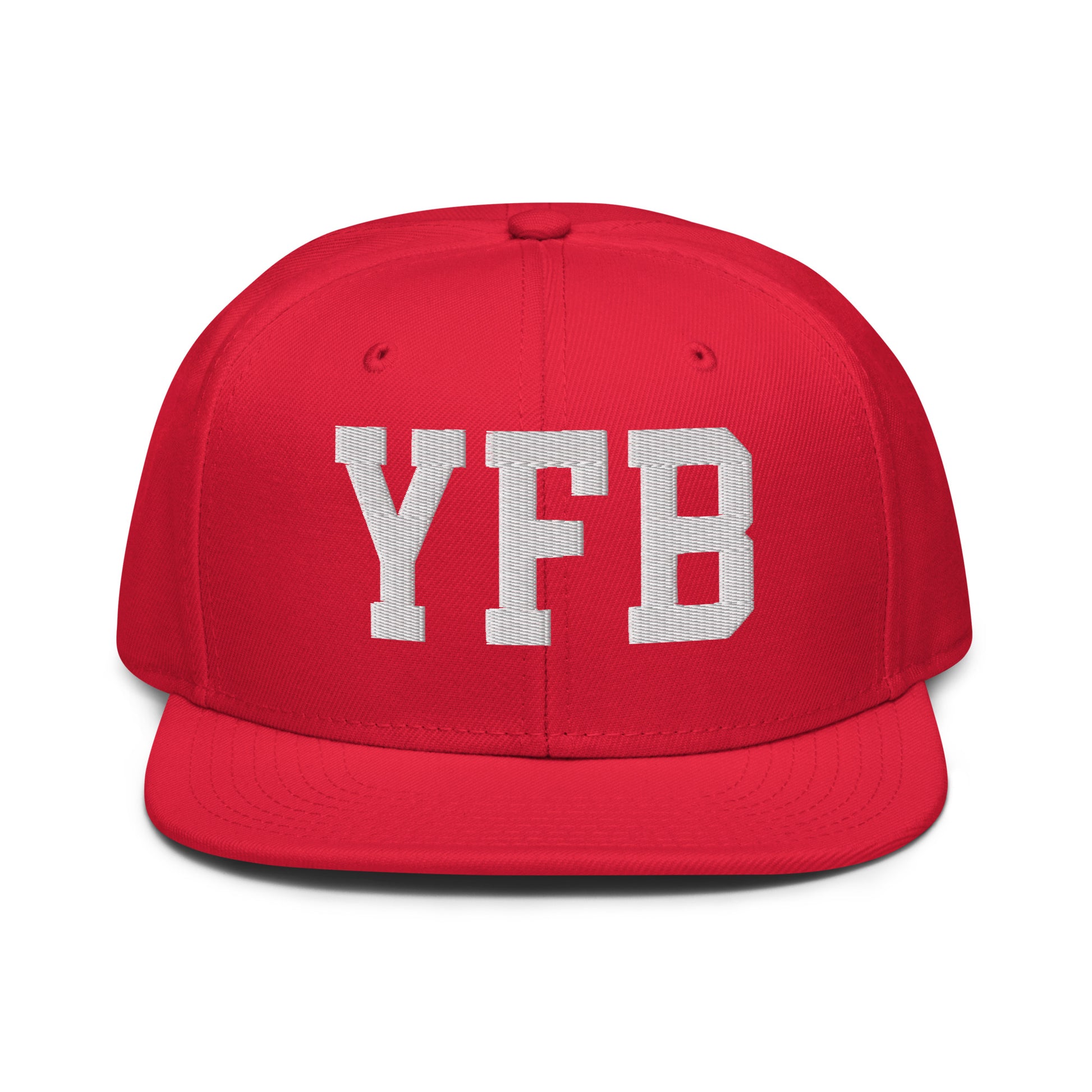 College-Style Wool-Blend Snapback Hat • White • YFB Iqaluit • YHM Designs - Image 14
