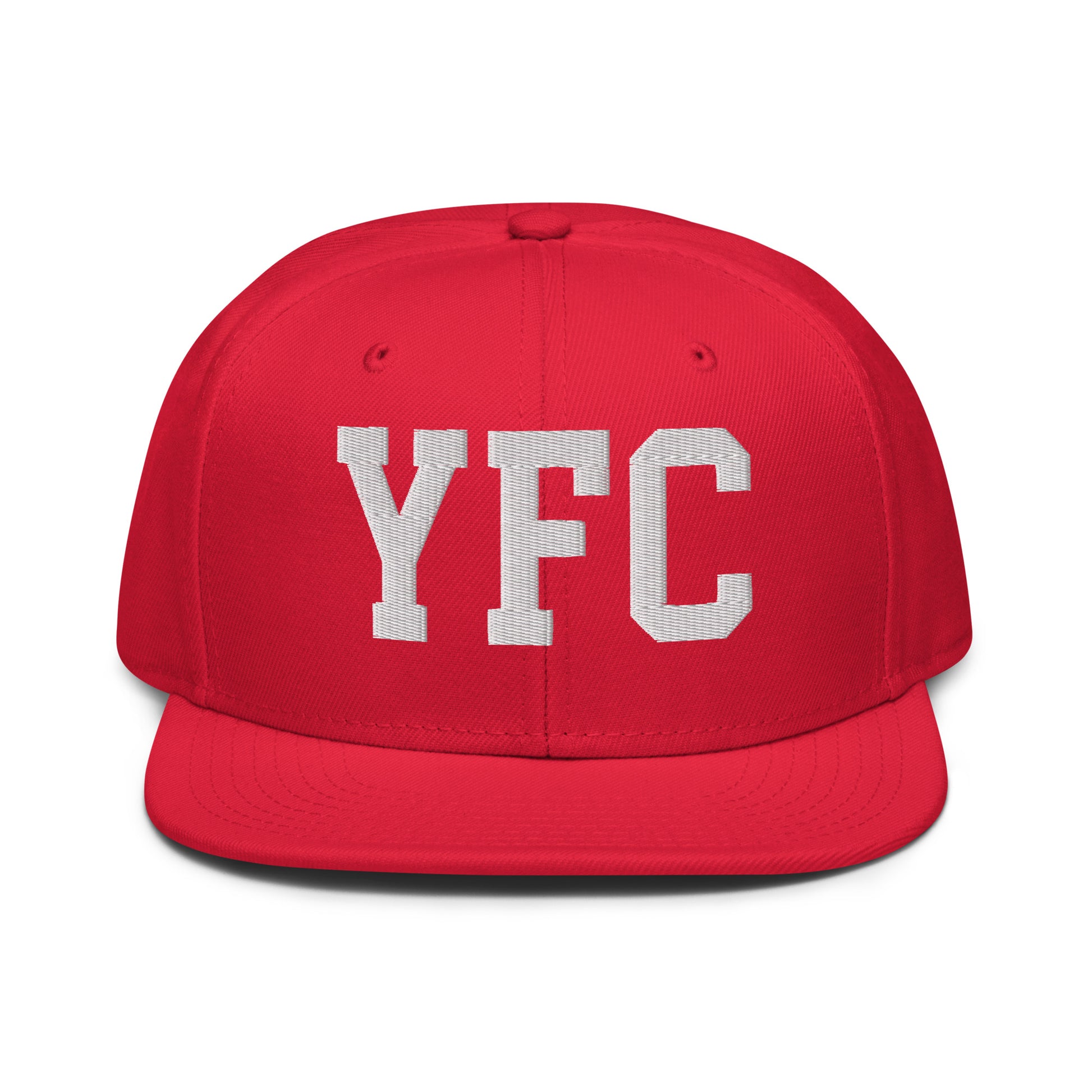 College-Style Wool-Blend Snapback Hat • White • YFC Fredericton • YHM Designs - Image 14