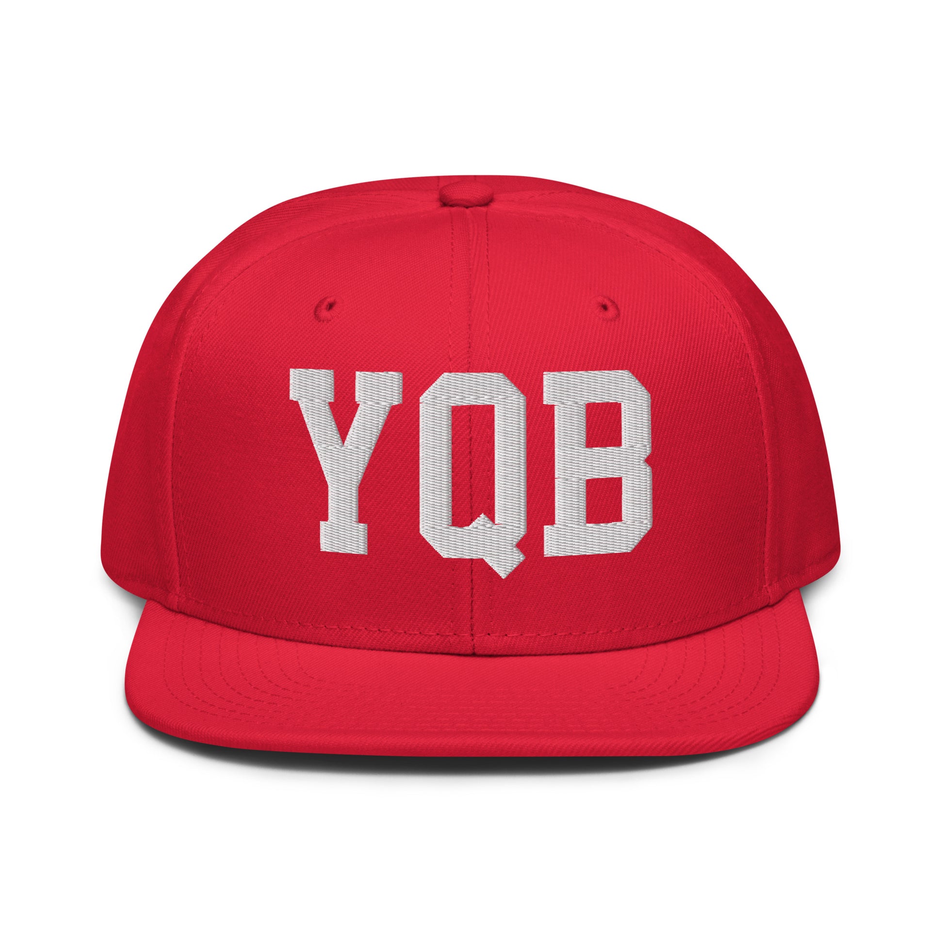 College-Style Wool-Blend Snapback Hat • White • YQB Quebec City • YHM Designs - Image 14
