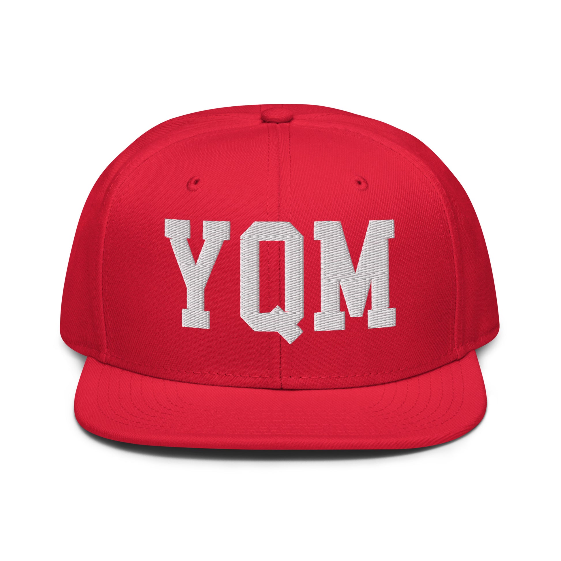 College-Style Wool-Blend Snapback Hat • White • YQM Moncton • YHM Designs - Image 14