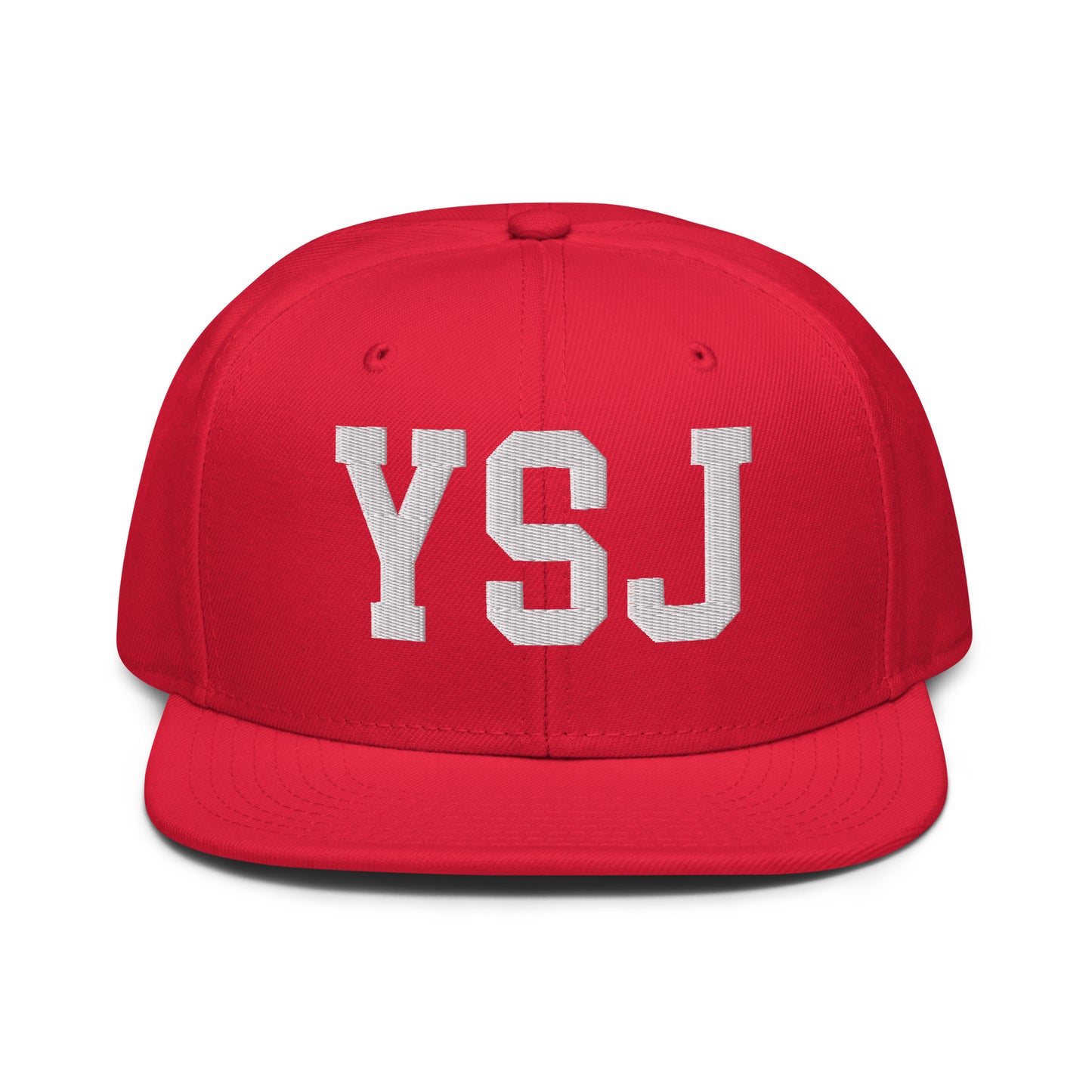 College-Style Wool-Blend Snapback Hat • White • YSJ Saint John • YHM Designs - Image 14