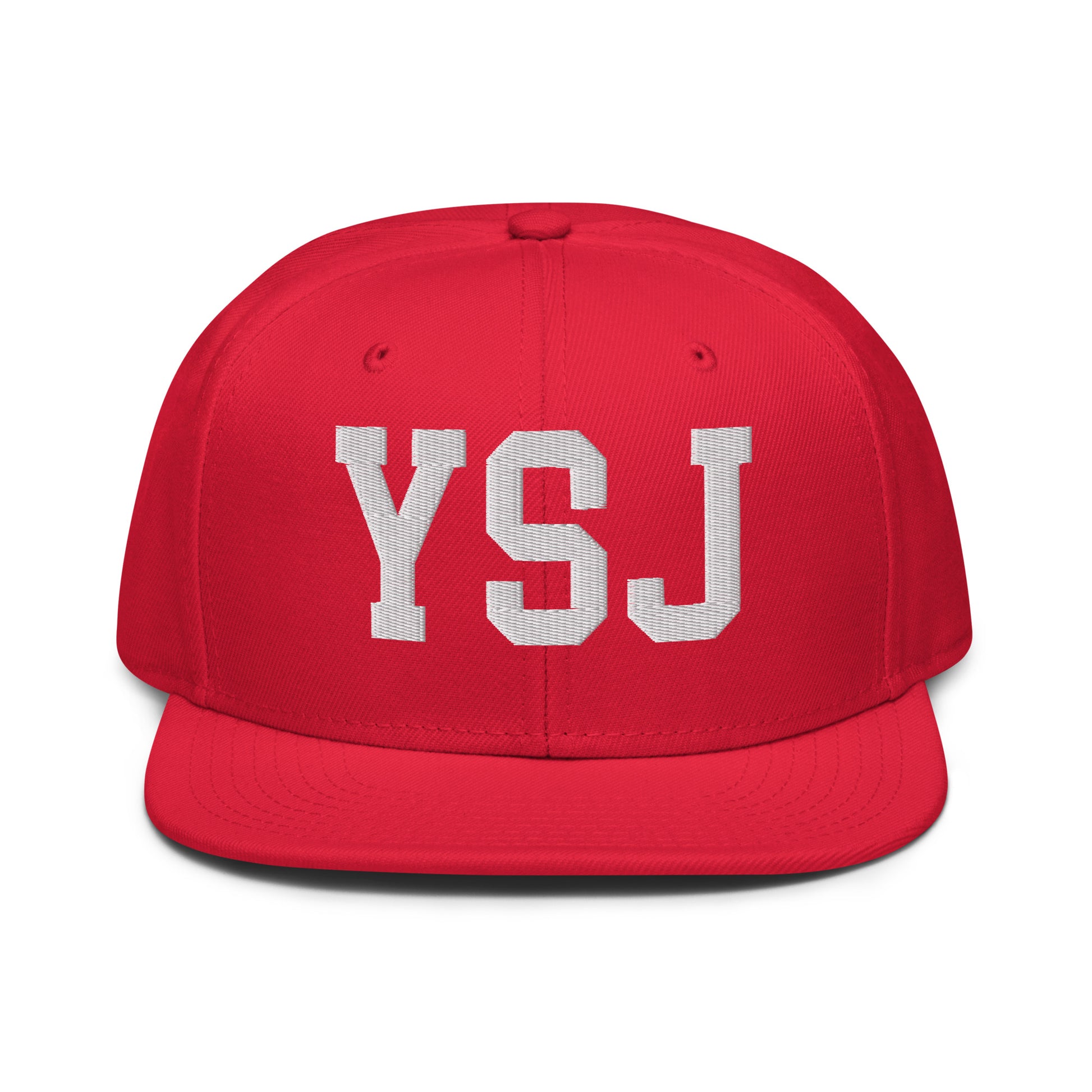 College-Style Wool-Blend Snapback Hat • White • YSJ Saint John • YHM Designs - Image 14