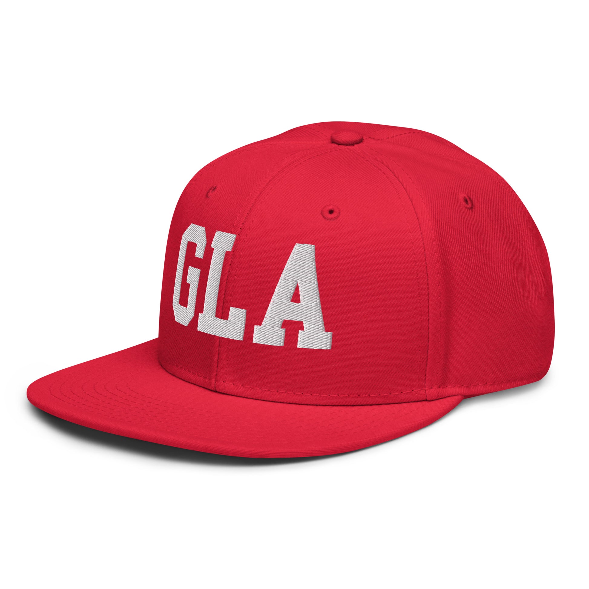 College-Style Wool-Blend Snapback Hat • White • GLA Glasgow • YHM Designs - Image 16