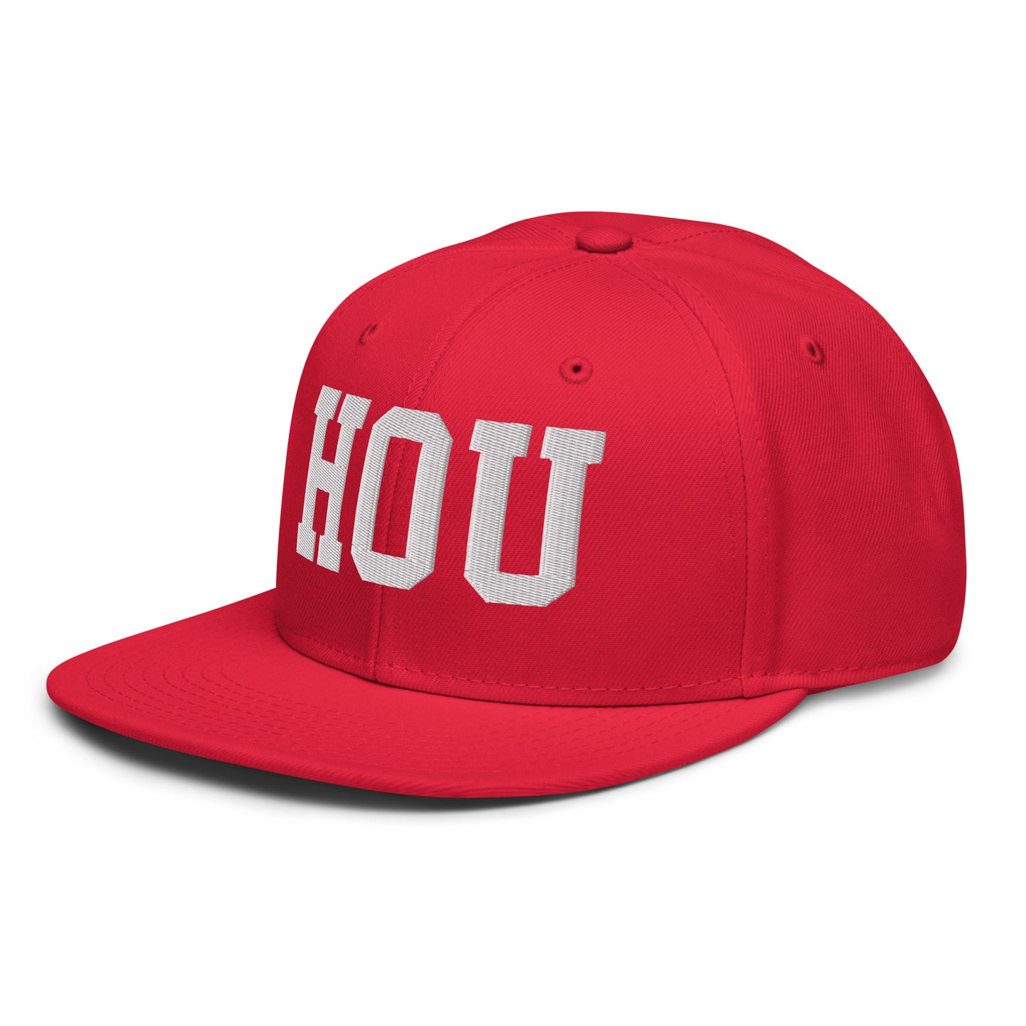 College-Style Wool-Blend Snapback Hat • White • HOU Houston • YHM Designs - Image 16