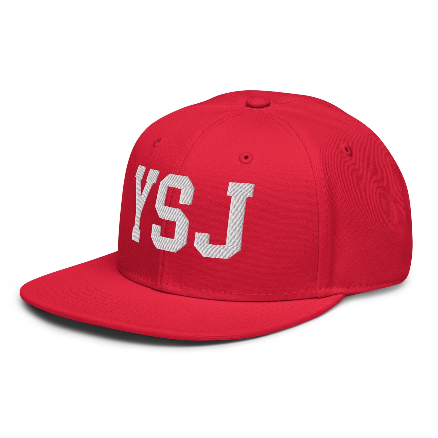 College-Style Wool-Blend Snapback Hat • White • YSJ Saint John • YHM Designs - Image 16