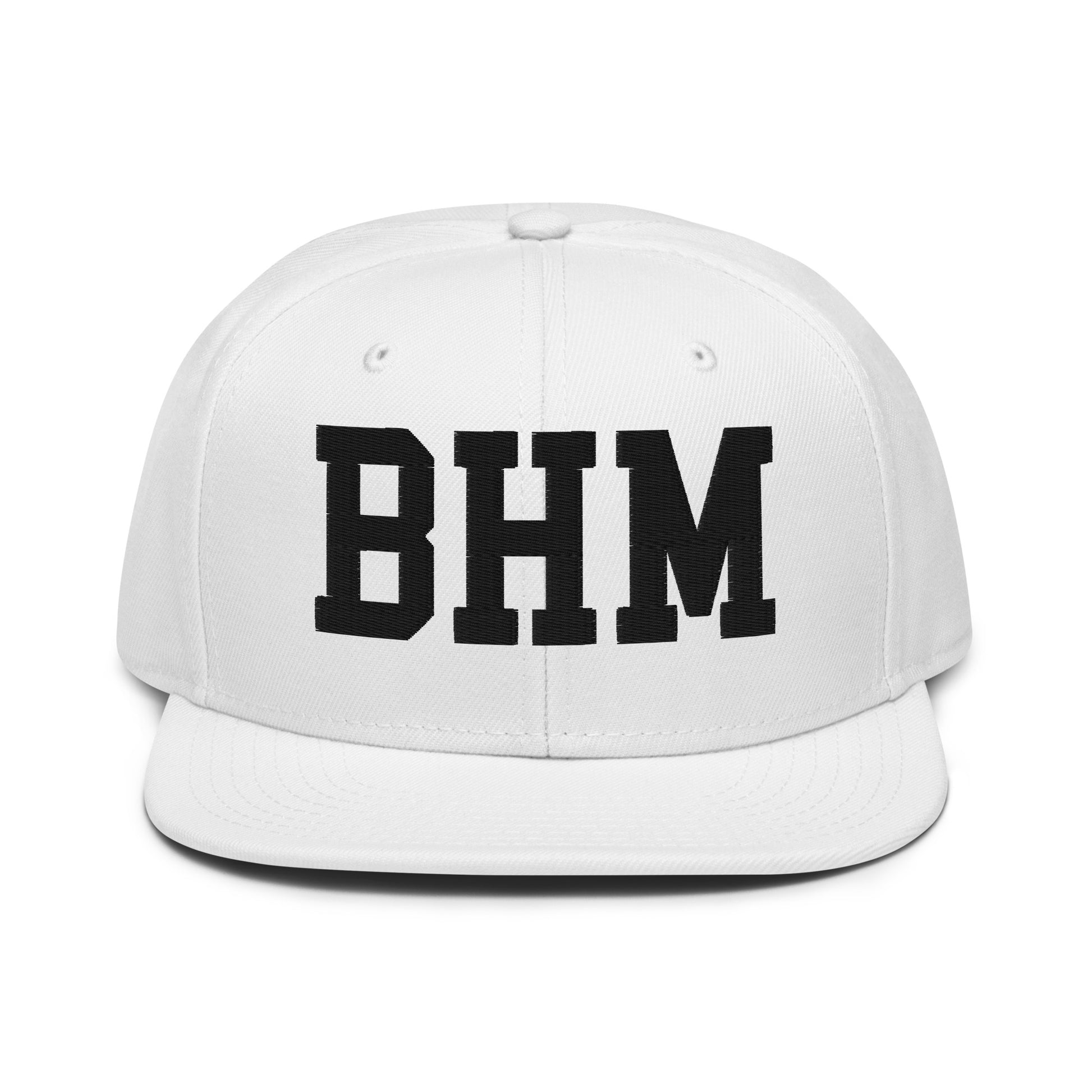 College-Style Wool-Blend Snapback Hat • Black • BHM Birmingham • YHM Designs - Image 26
