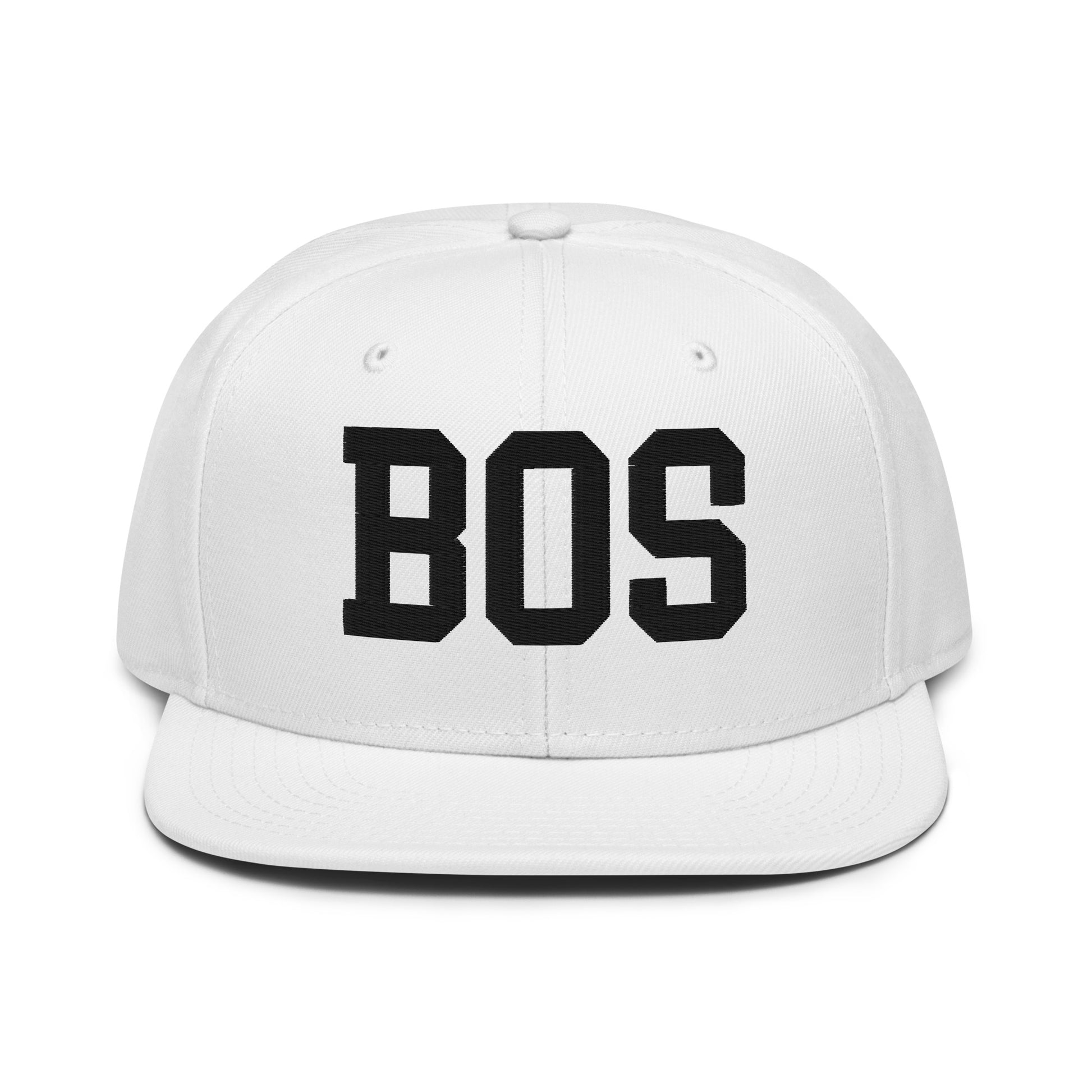 College-Style Wool-Blend Snapback Hat • Black • BOS Boston • YHM Designs - Image 26