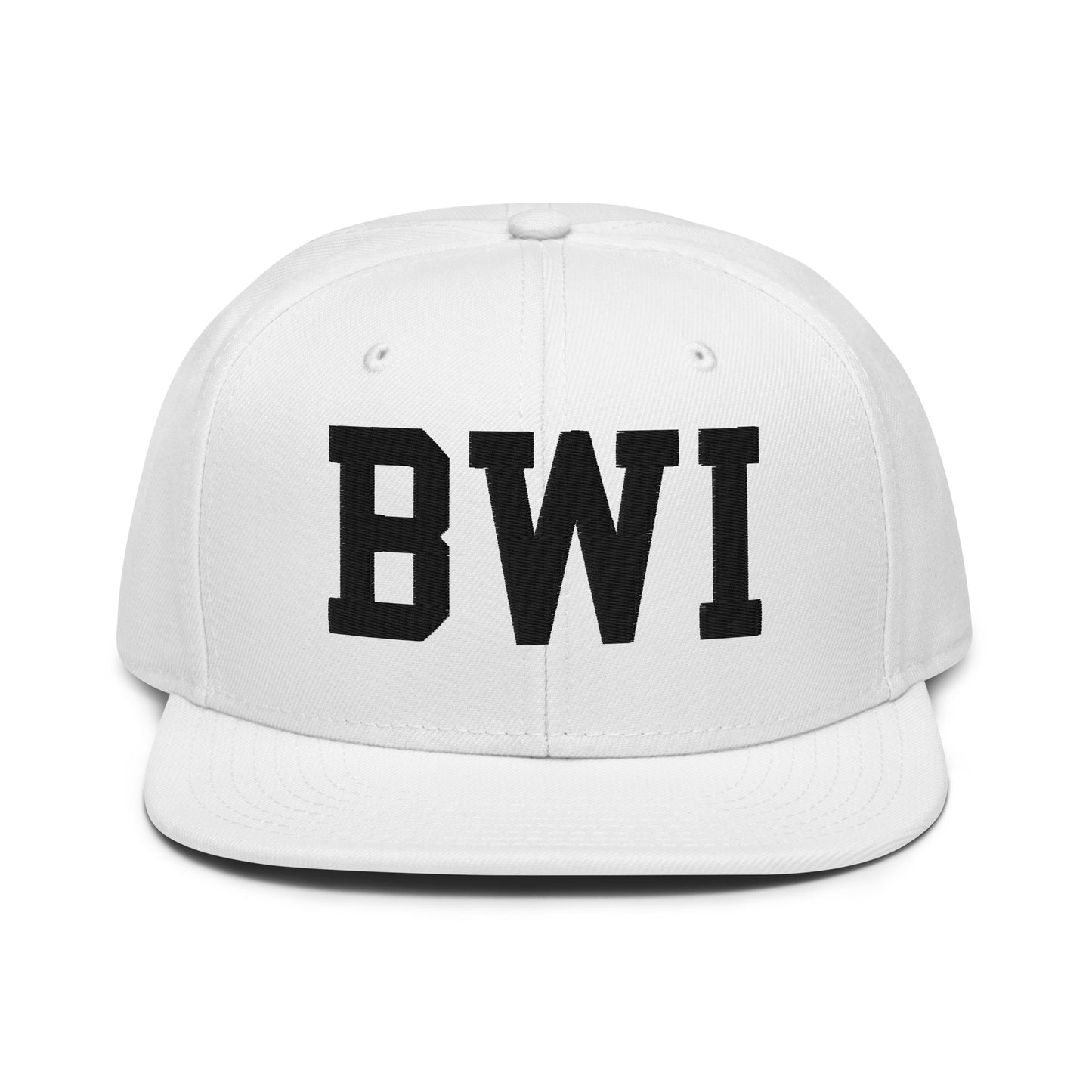 College-Style Wool-Blend Snapback Hat • Black • BWI Baltimore • YHM Designs - Image 26