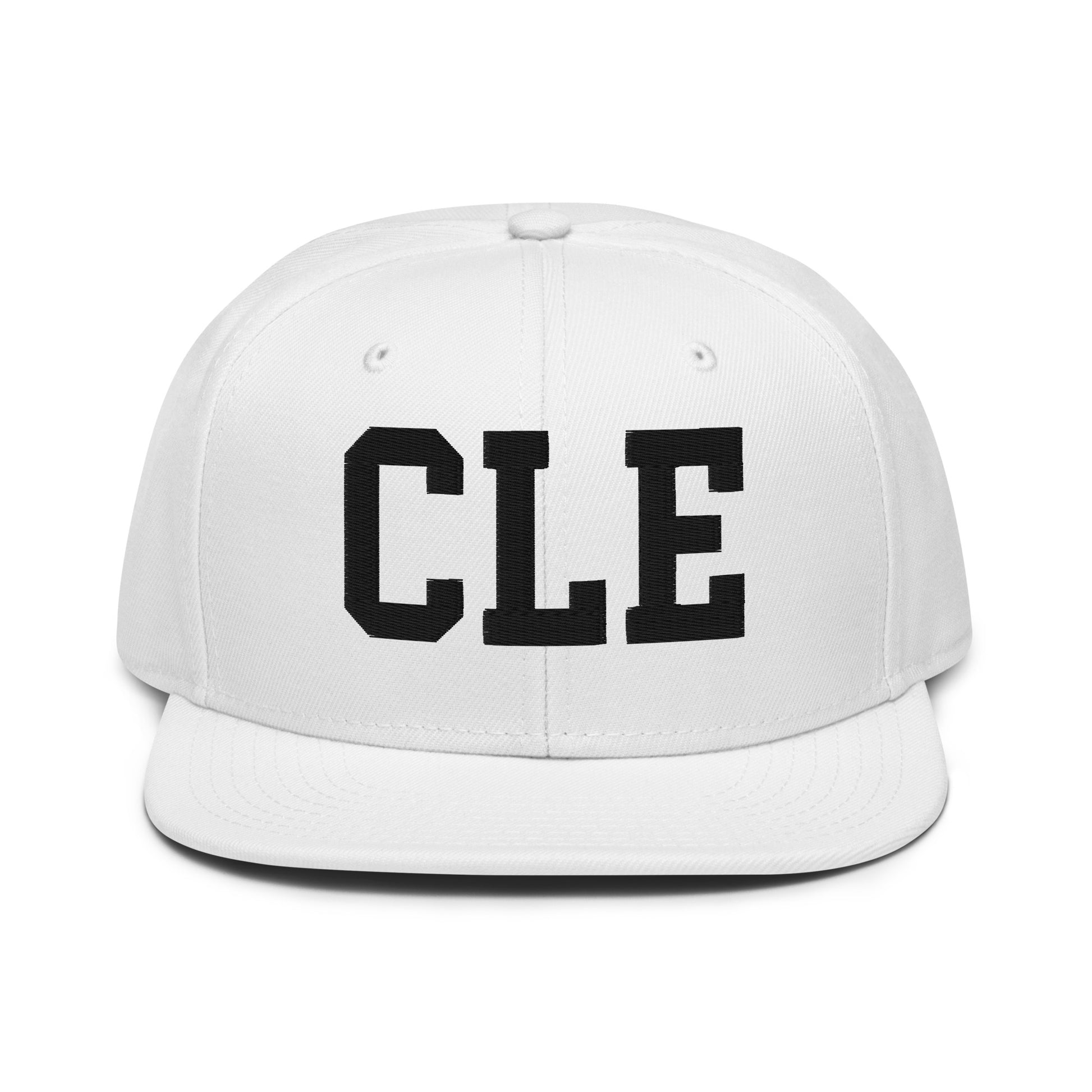 College-Style Wool-Blend Snapback Hat • Black • CLE Cleveland • YHM Designs - Image 26
