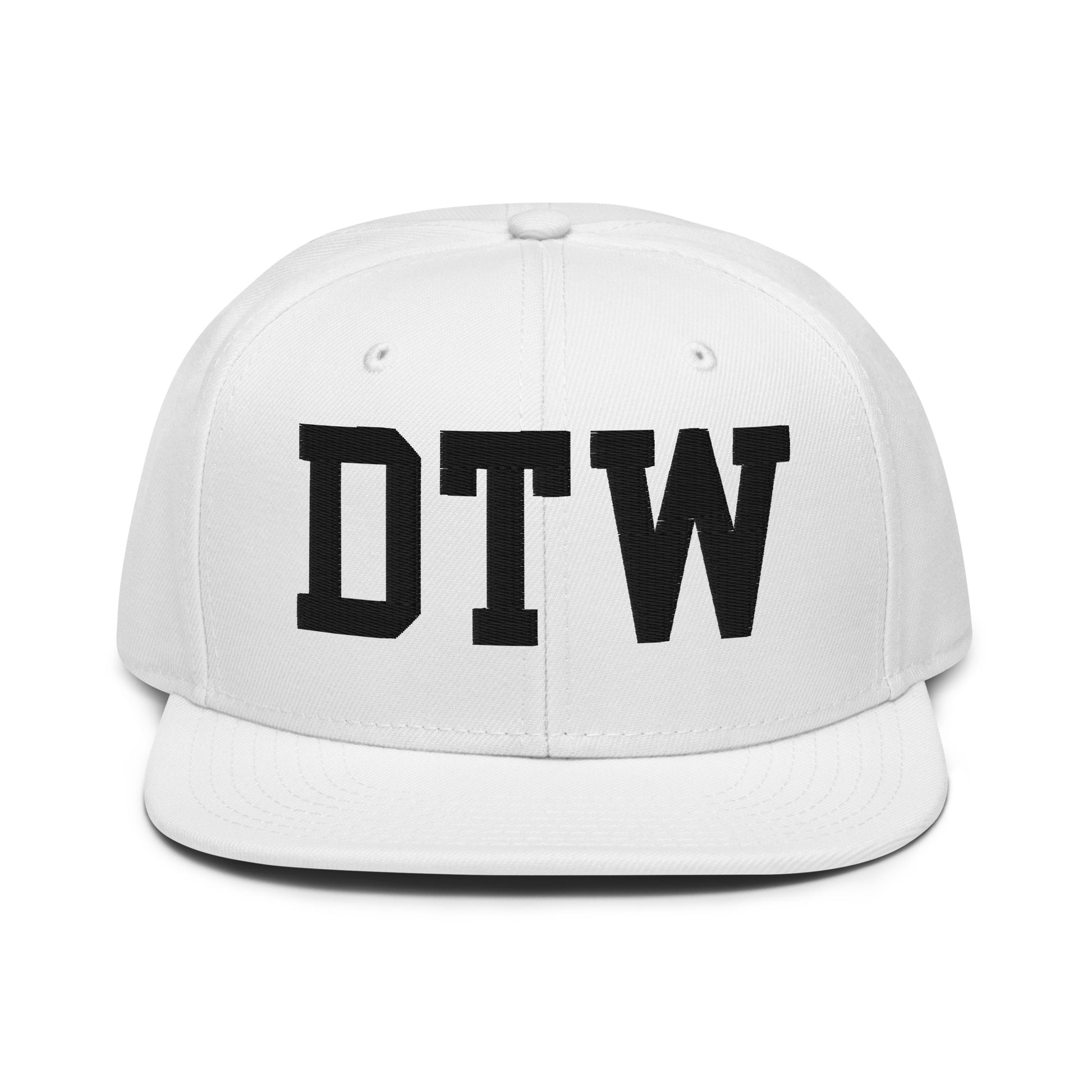 College-Style Wool-Blend Snapback Hat • Black • DTW Detroit • YHM Designs - Image 26