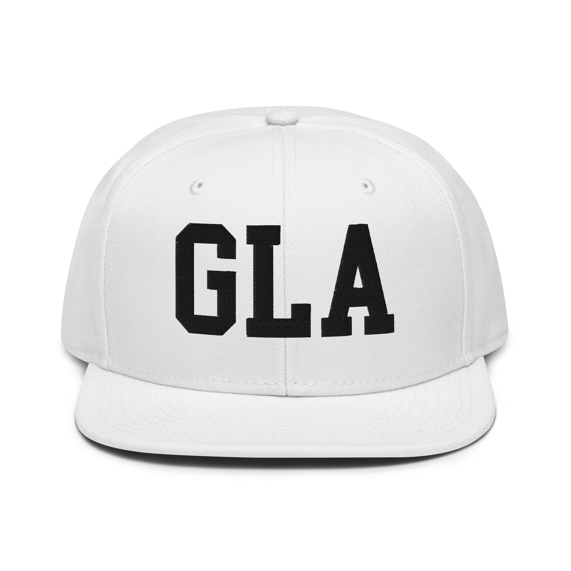 College-Style Wool-Blend Snapback Hat • Black • GLA Glasgow • YHM Designs - Image 26