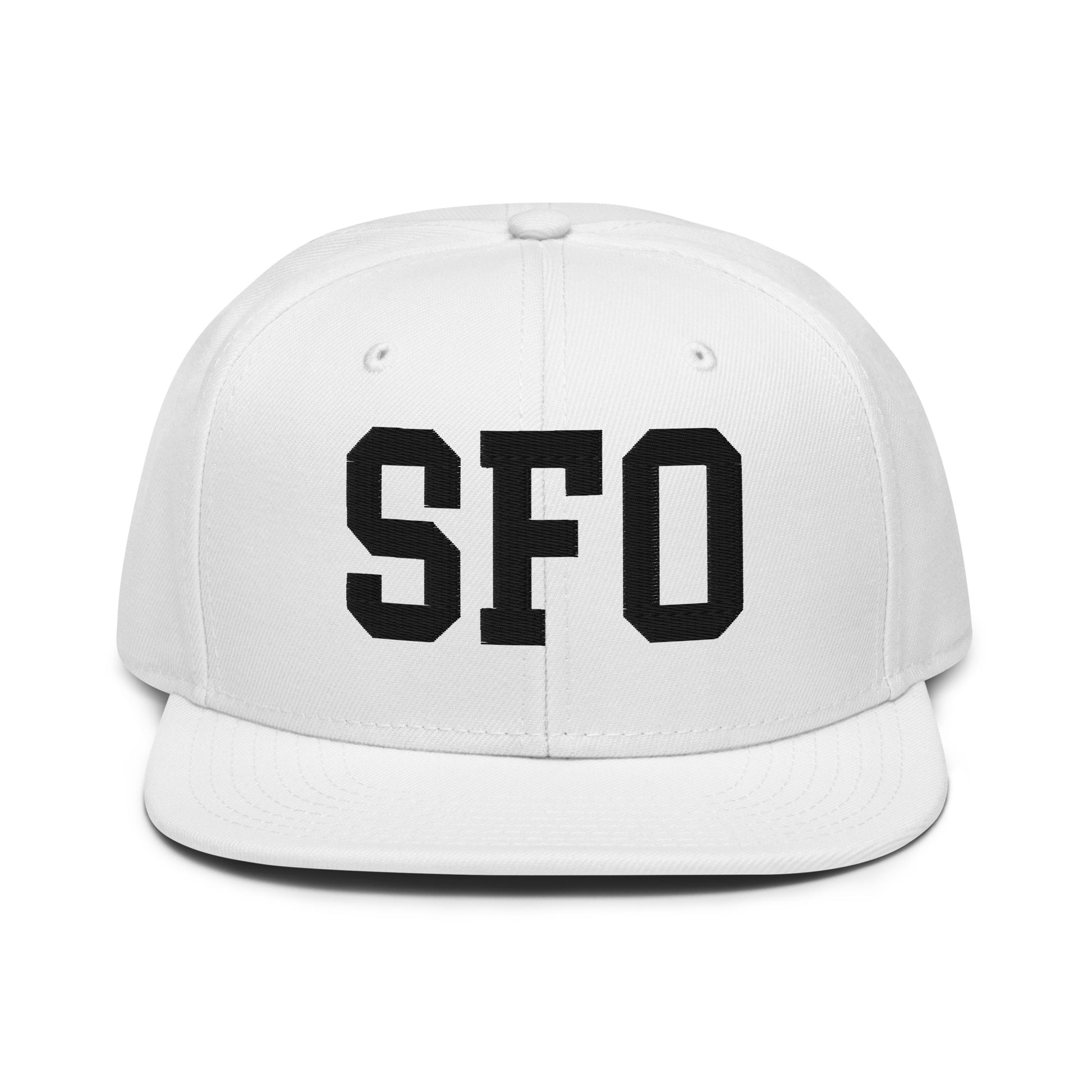 College-Style Wool-Blend Snapback Hat • Black • SFO San Francisco • YHM Designs - Image 26