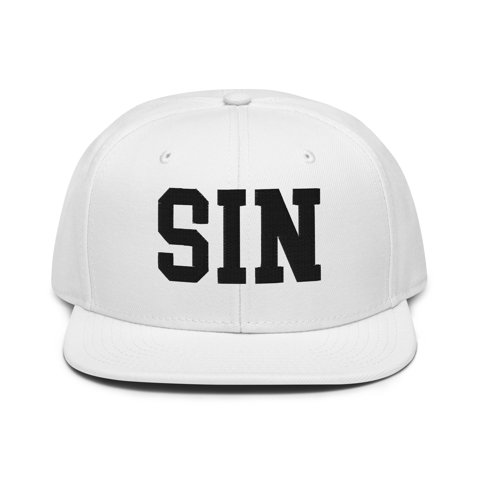 College-Style Wool-Blend Snapback Hat • Black • SIN Singapore • YHM Designs - Image 26