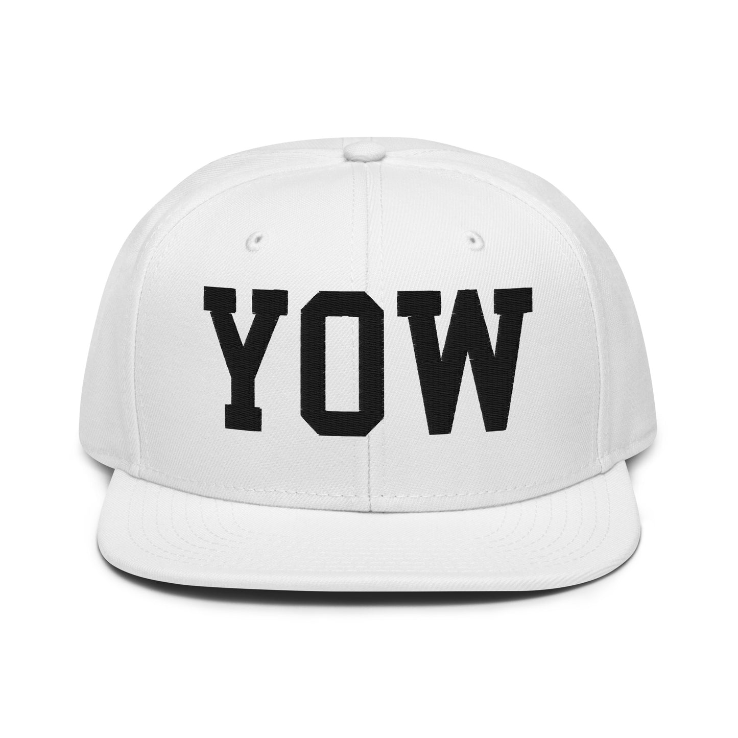 College-Style Wool-Blend Snapback Hat • Black • YOW Ottawa • YHM Designs - Image 26