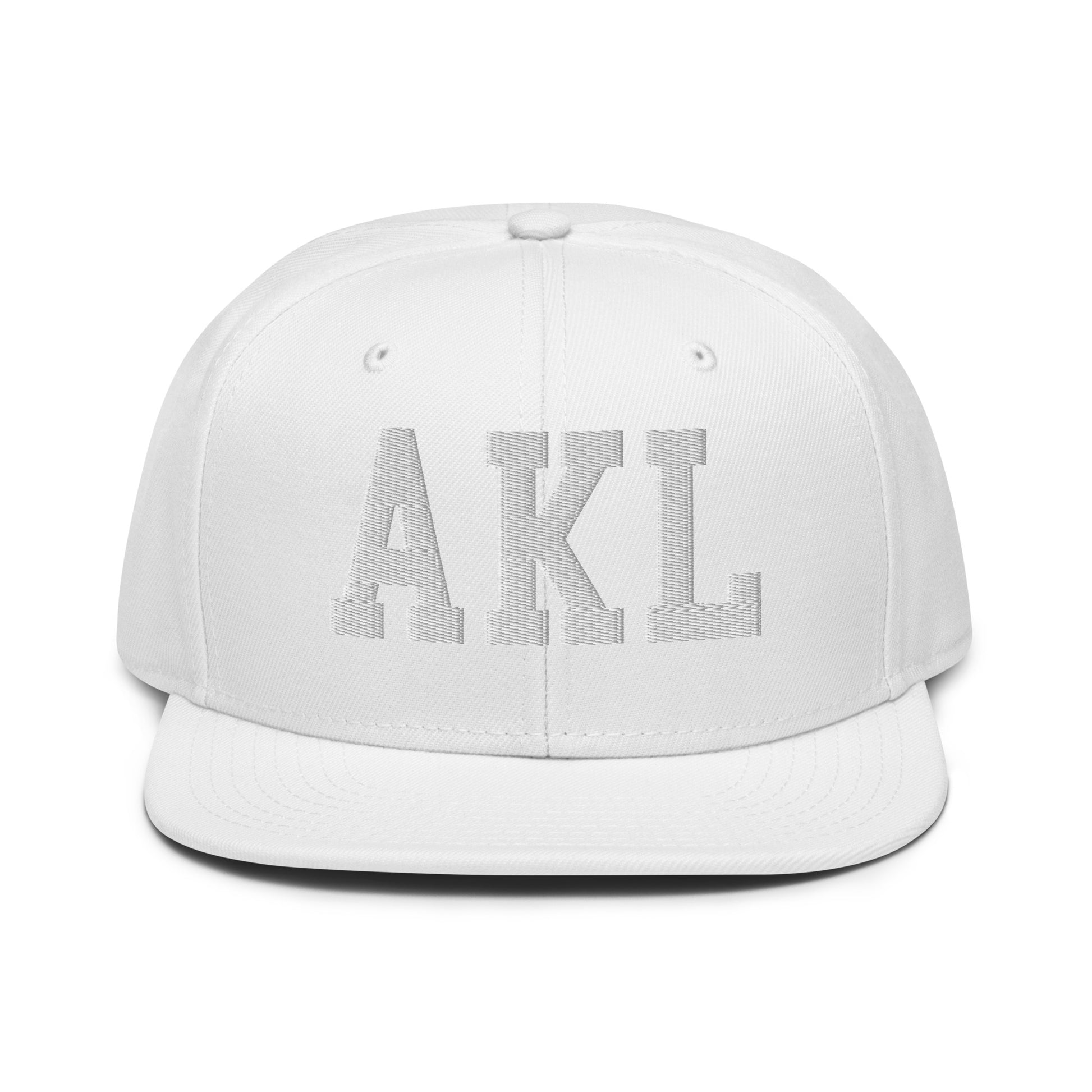 College-Style Wool-Blend Snapback Hat • White • AKL Auckland • YHM Designs - Image 22