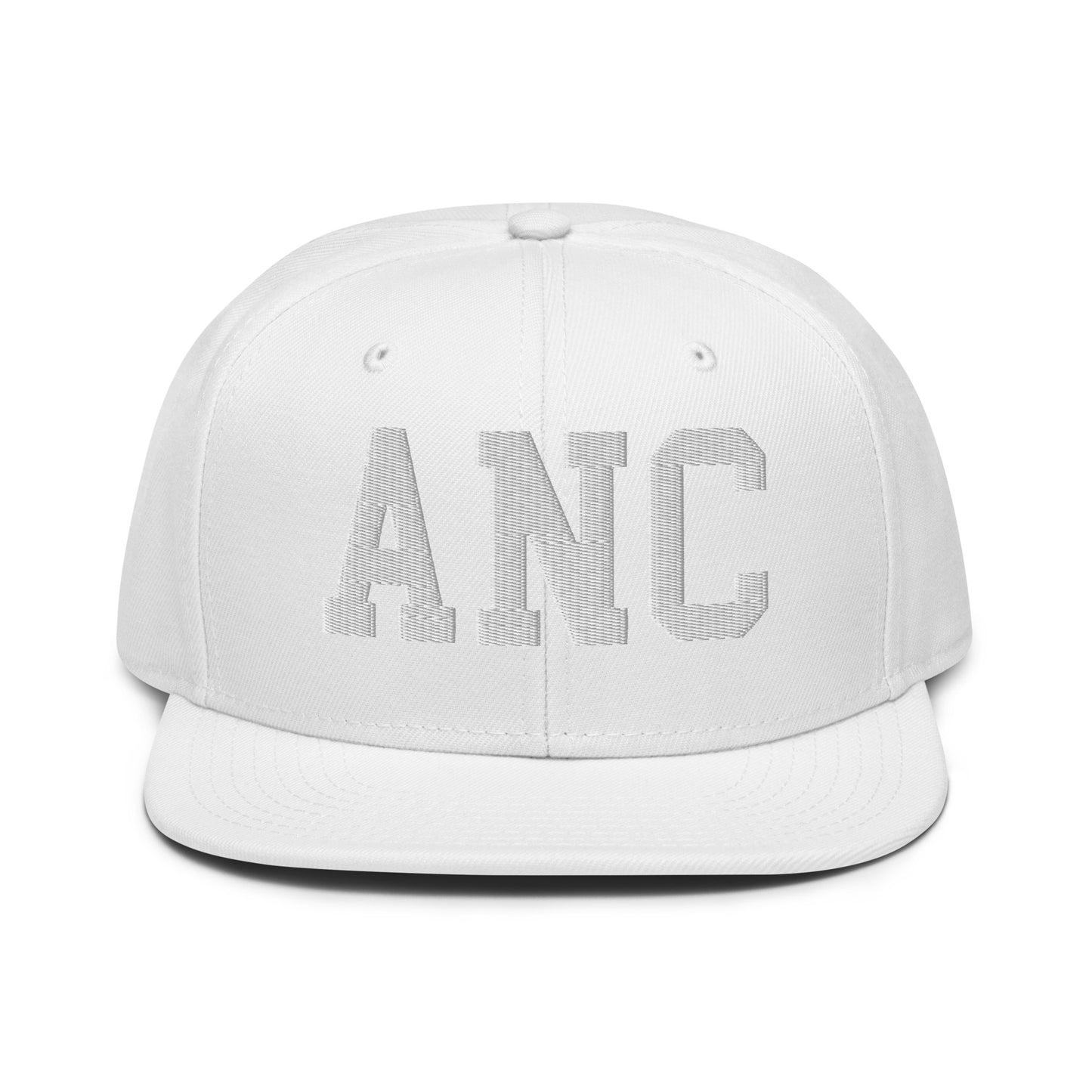 College-Style Wool-Blend Snapback Hat • White • ANC Anchorage • YHM Designs - Image 22