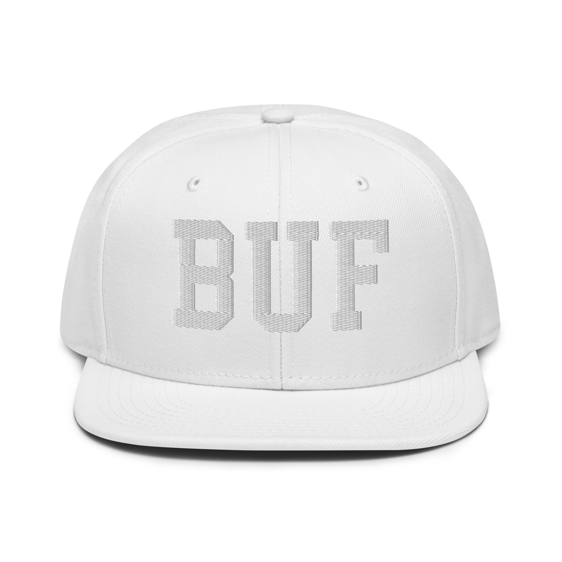 College-Style Wool-Blend Snapback Hat • White • BUF Buffalo • YHM Designs - Image 22