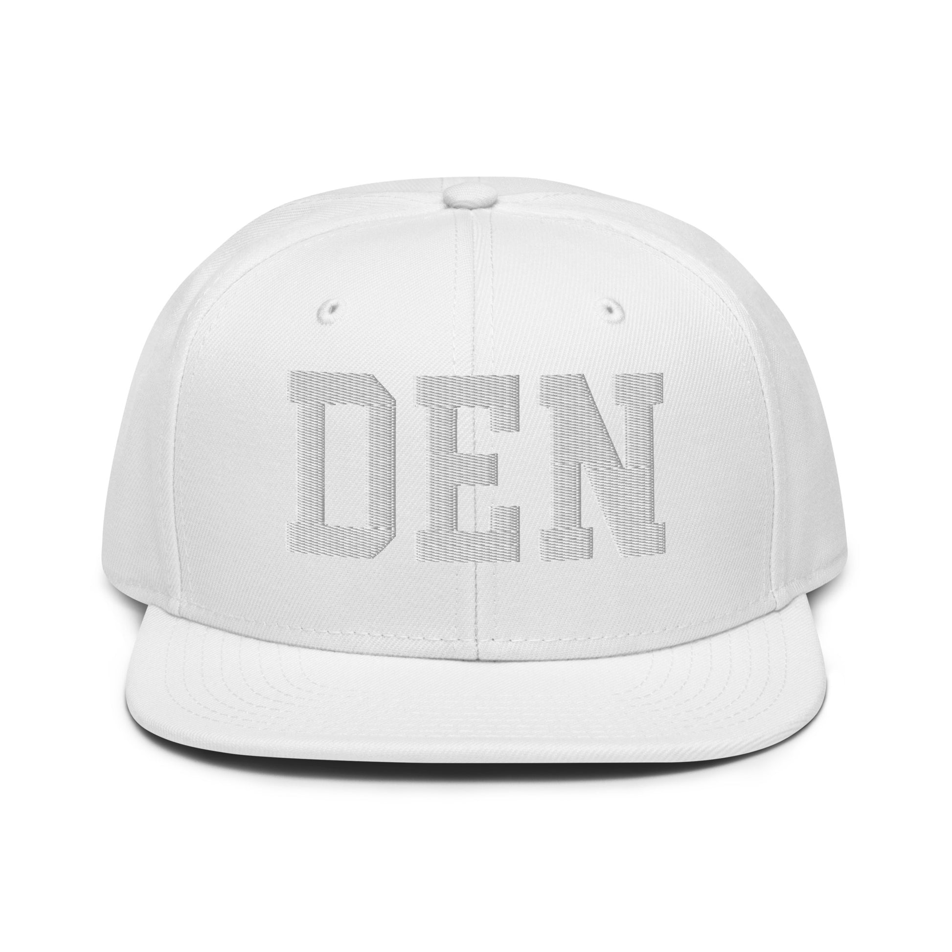 College-Style Wool-Blend Snapback Hat • White • DEN Denver • YHM Designs - Image 22