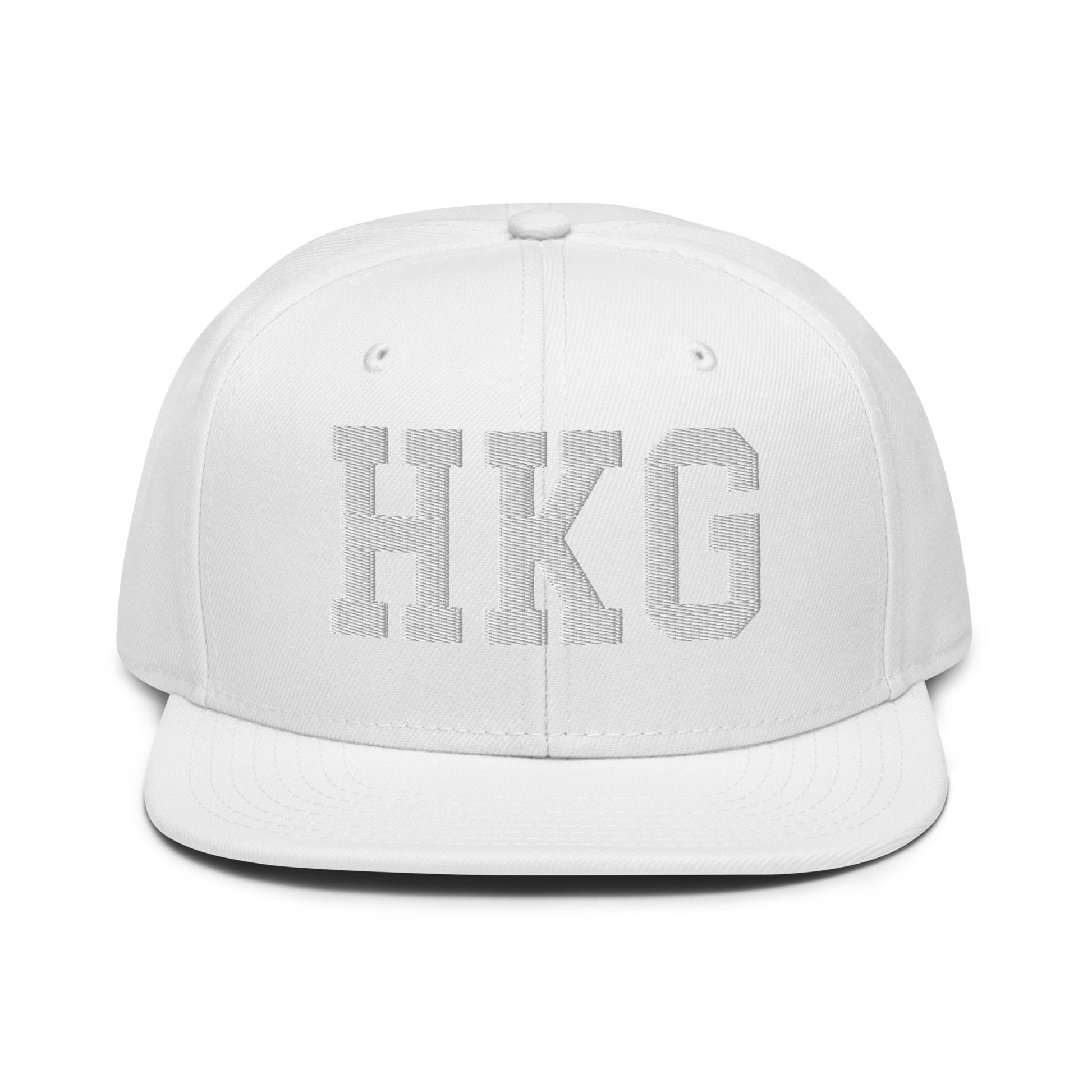 College-Style Wool-Blend Snapback Hat • White • HKG Hong Kong • YHM Designs - Image 22