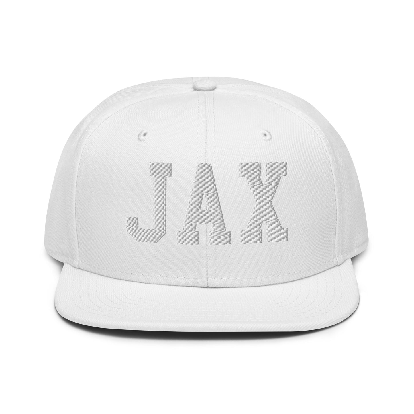 College-Style Wool-Blend Snapback Hat • White • JAX Jacksonville • YHM Designs - Image 22