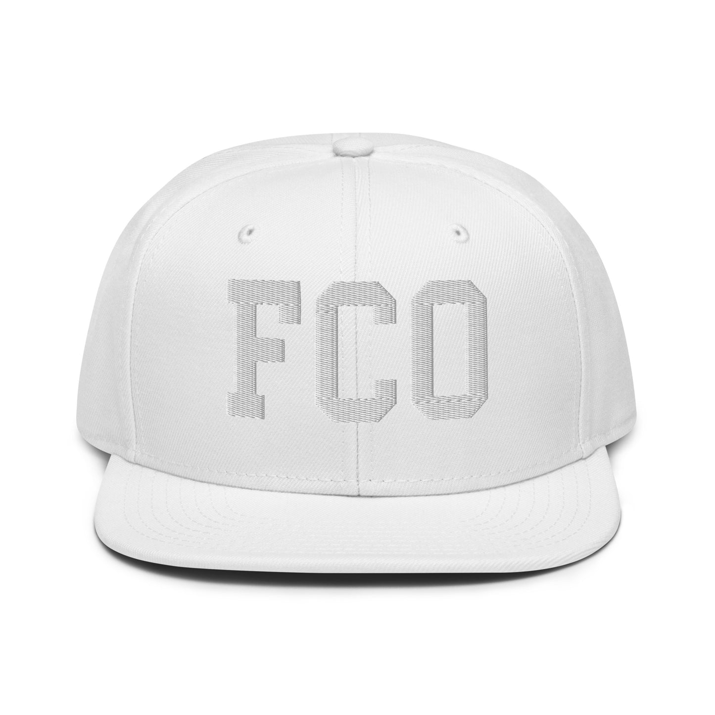 College-Style Wool-Blend Snapback Hat • White • FCO Rome • YHM Designs - Image 22