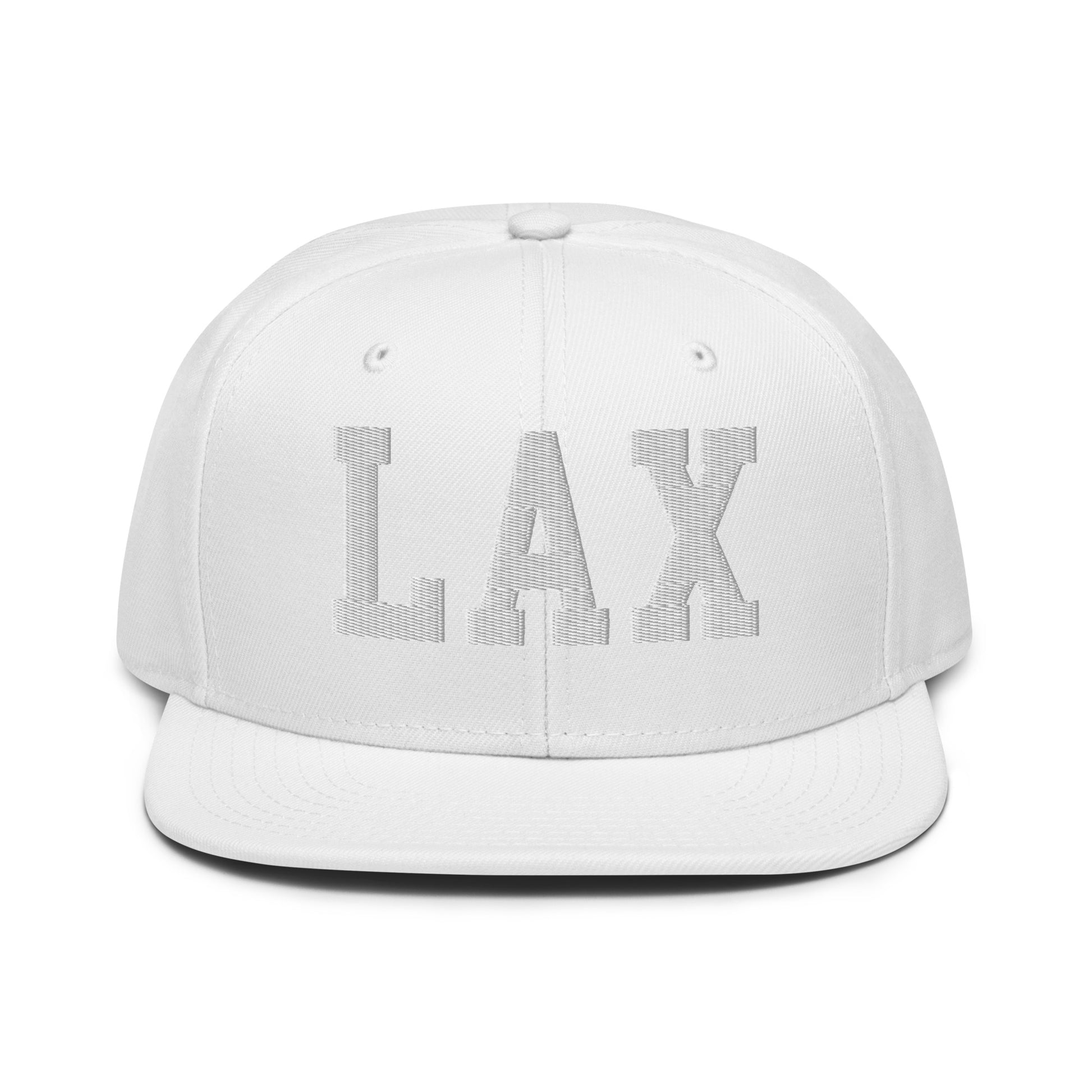College-Style Wool-Blend Snapback Hat • White • LAX Los Angeles • YHM Designs - Image 22