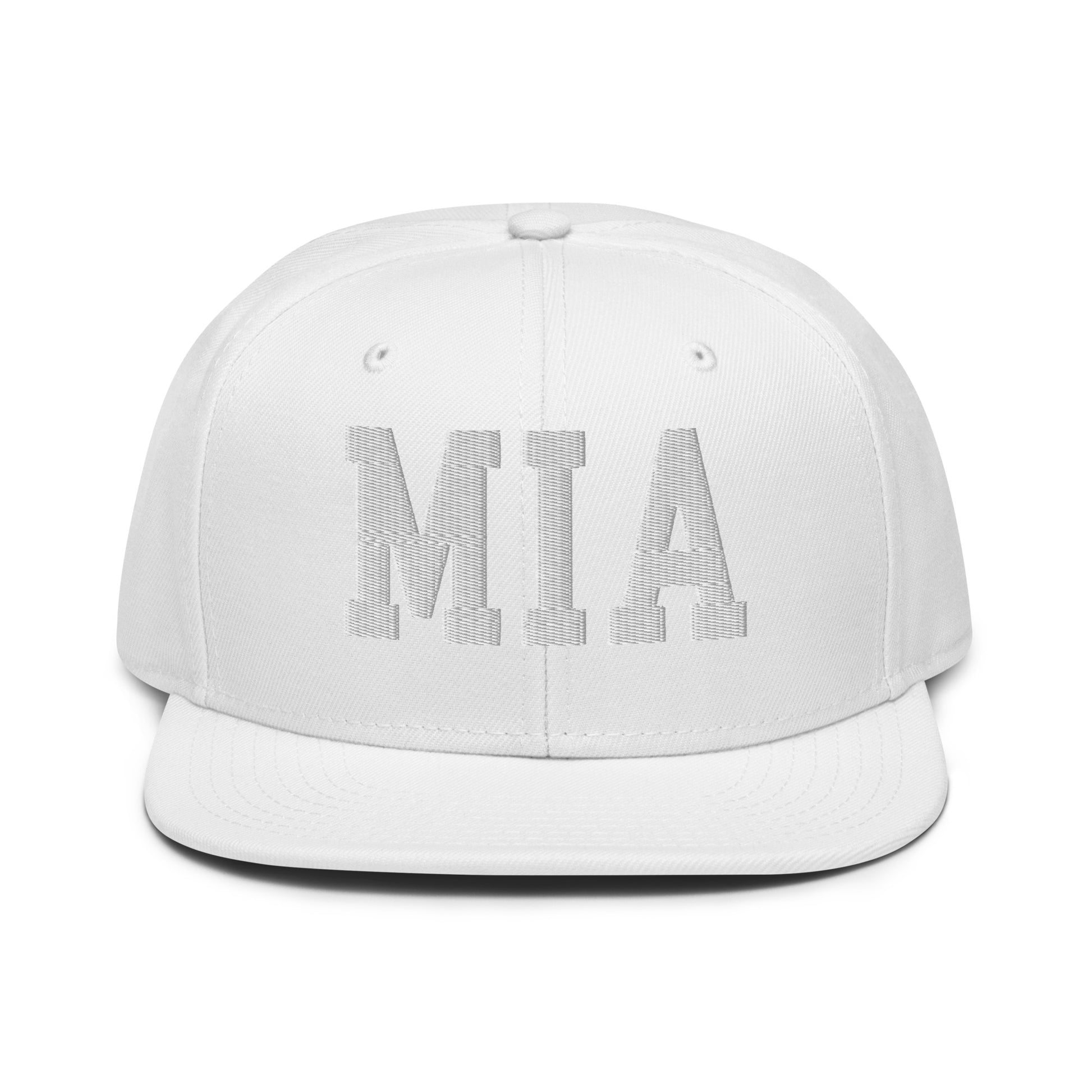 College-Style Wool-Blend Snapback Hat • White • MIA Miami • YHM Designs - Image 22