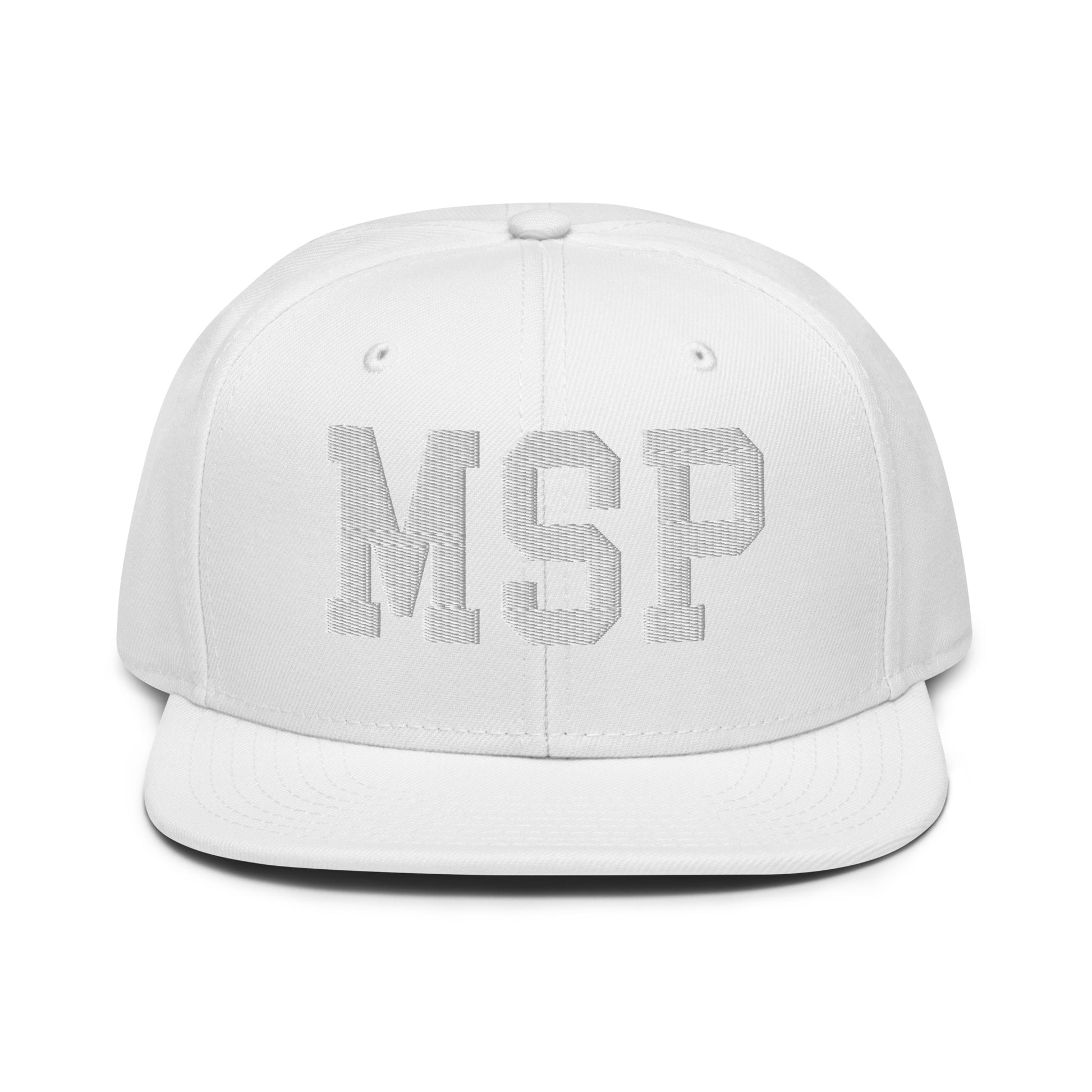 College-Style Wool-Blend Snapback Hat • White • MSP Minneapolis • YHM Designs - Image 22