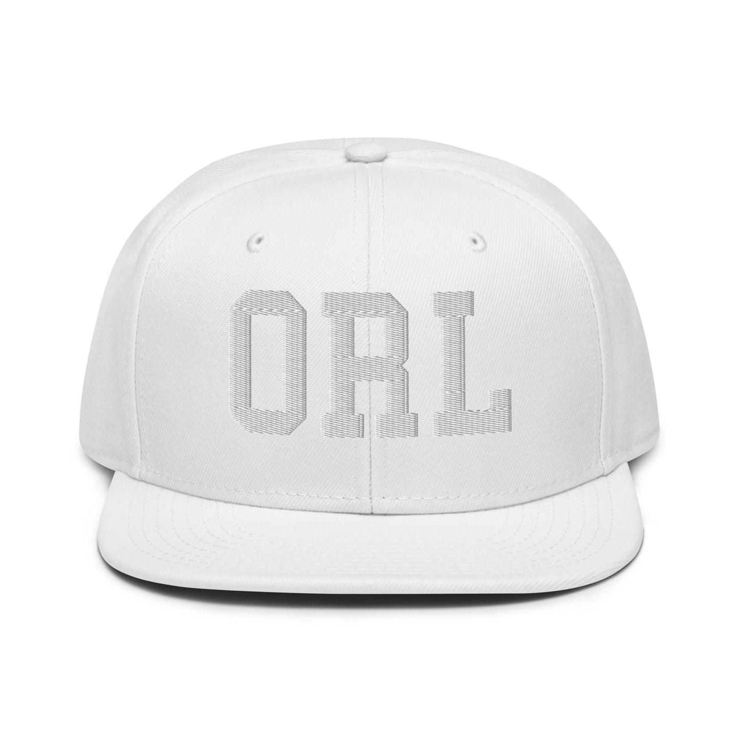 College-Style Wool-Blend Snapback Hat • White • ORL Orlando • YHM Designs - Image 22