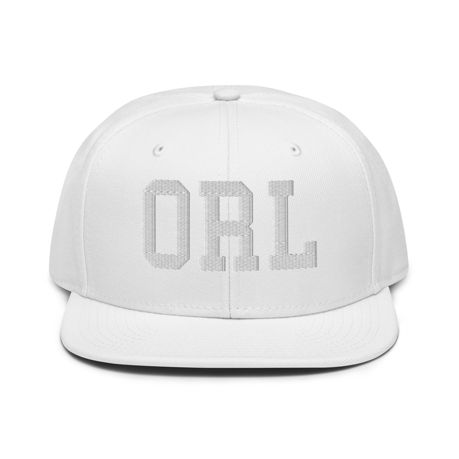 College-Style Wool-Blend Snapback Hat • White • ORL Orlando • YHM Designs - Image 22