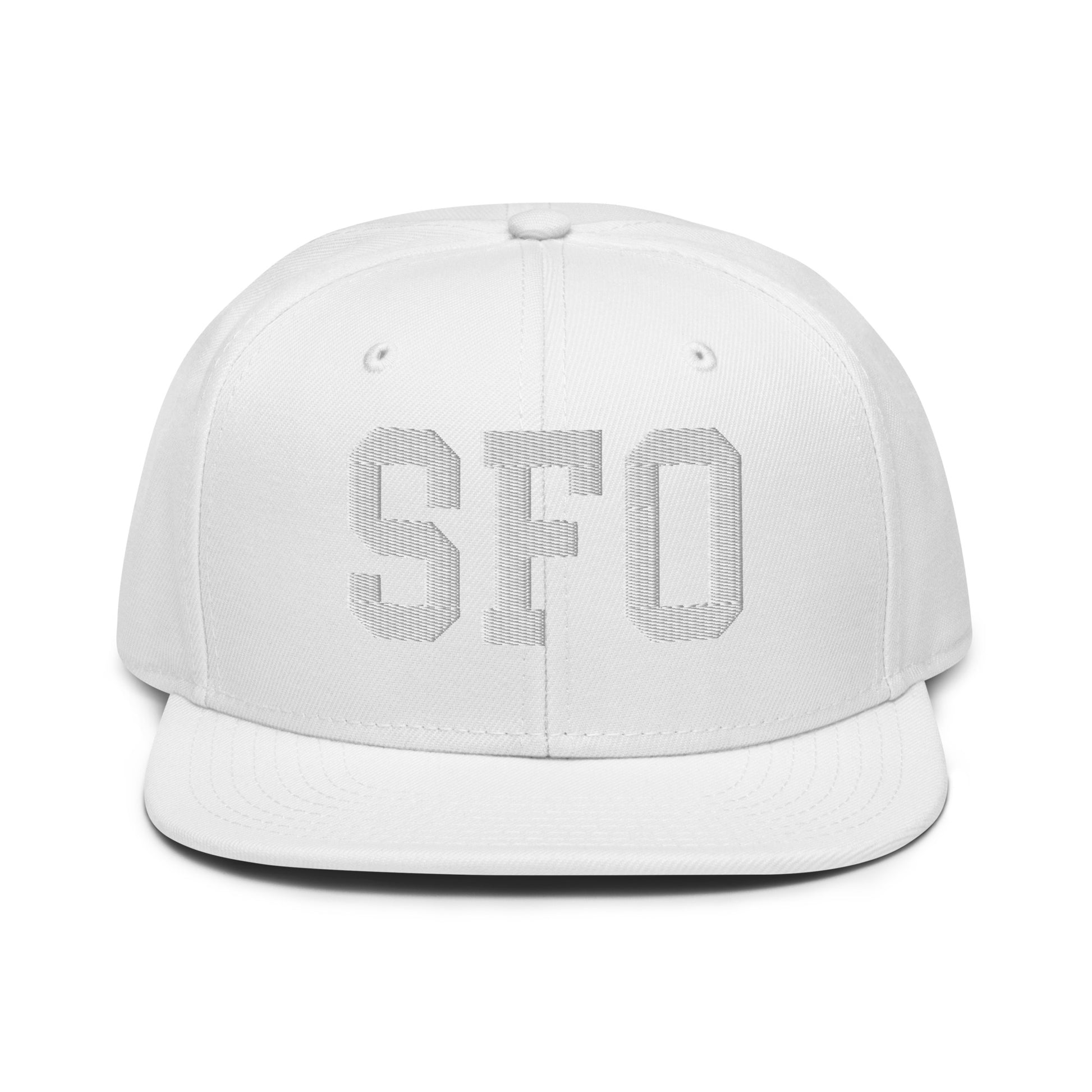 College-Style Wool-Blend Snapback Hat • White • SFO San Francisco • YHM Designs - Image 22
