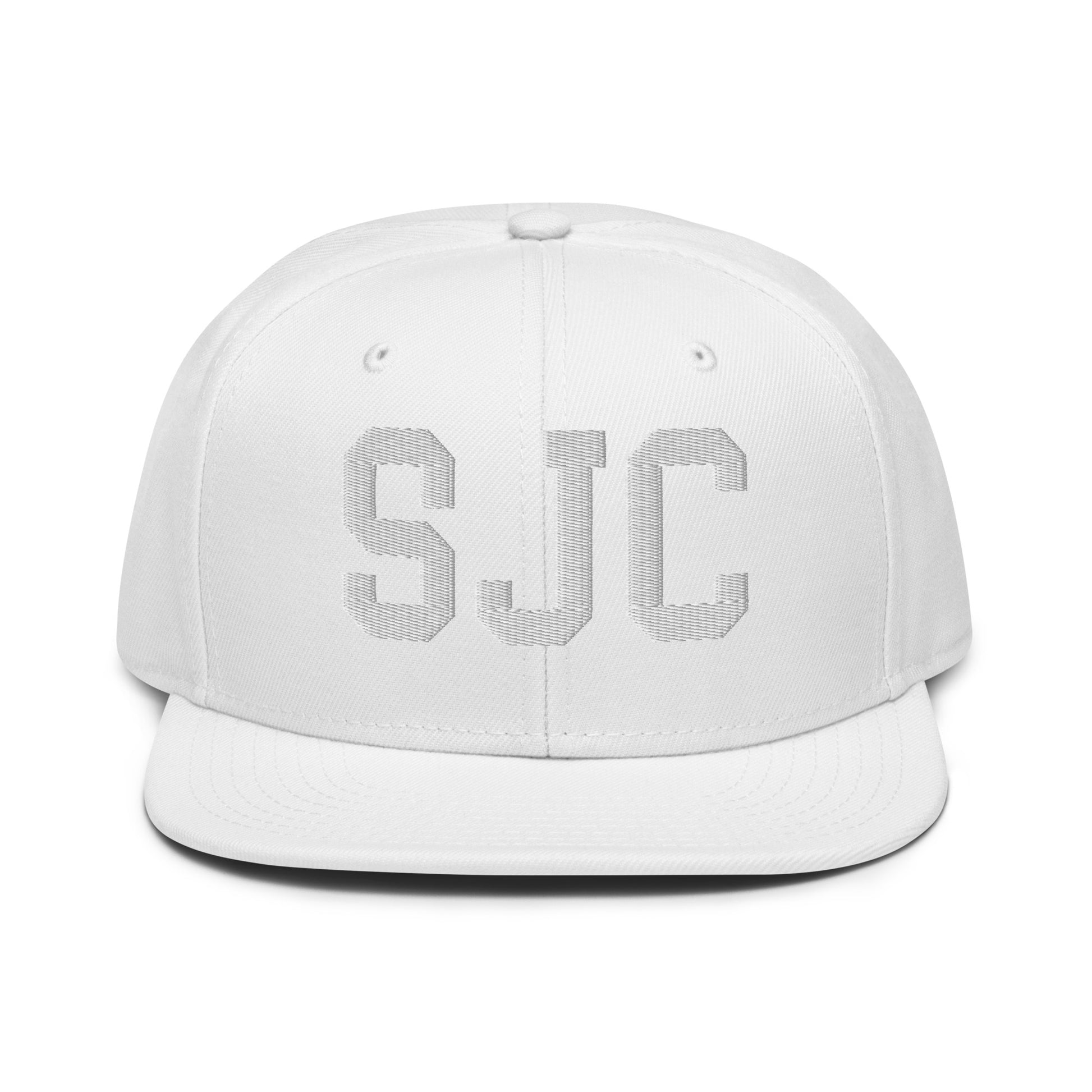 College-Style Wool-Blend Snapback Hat • White • SJC San Jose • YHM Designs - Image 22