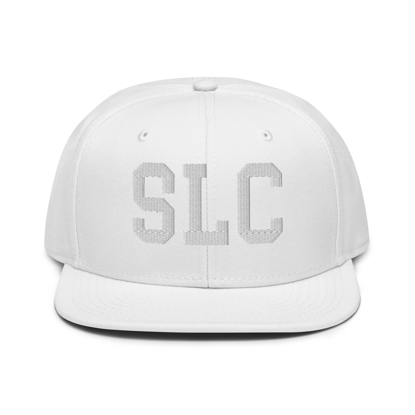 College-Style Wool-Blend Snapback Hat • White • SLC Salt Lake City • YHM Designs - Image 22