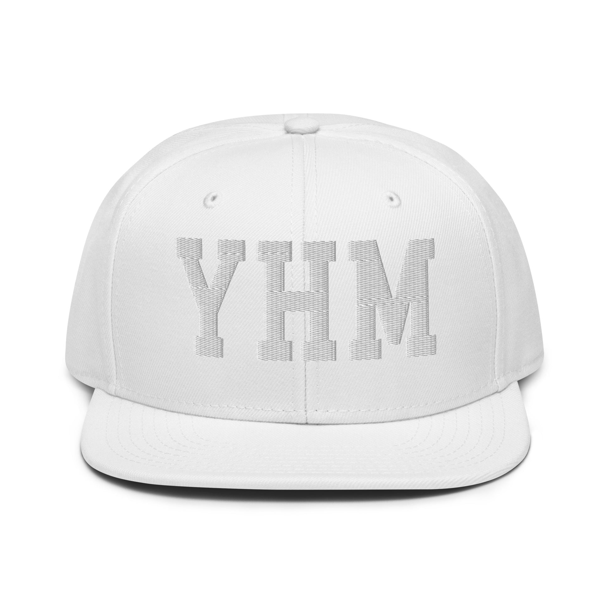 College-Style Wool-Blend Snapback Hat • White • YHM Hamilton • YHM Designs - Image 22