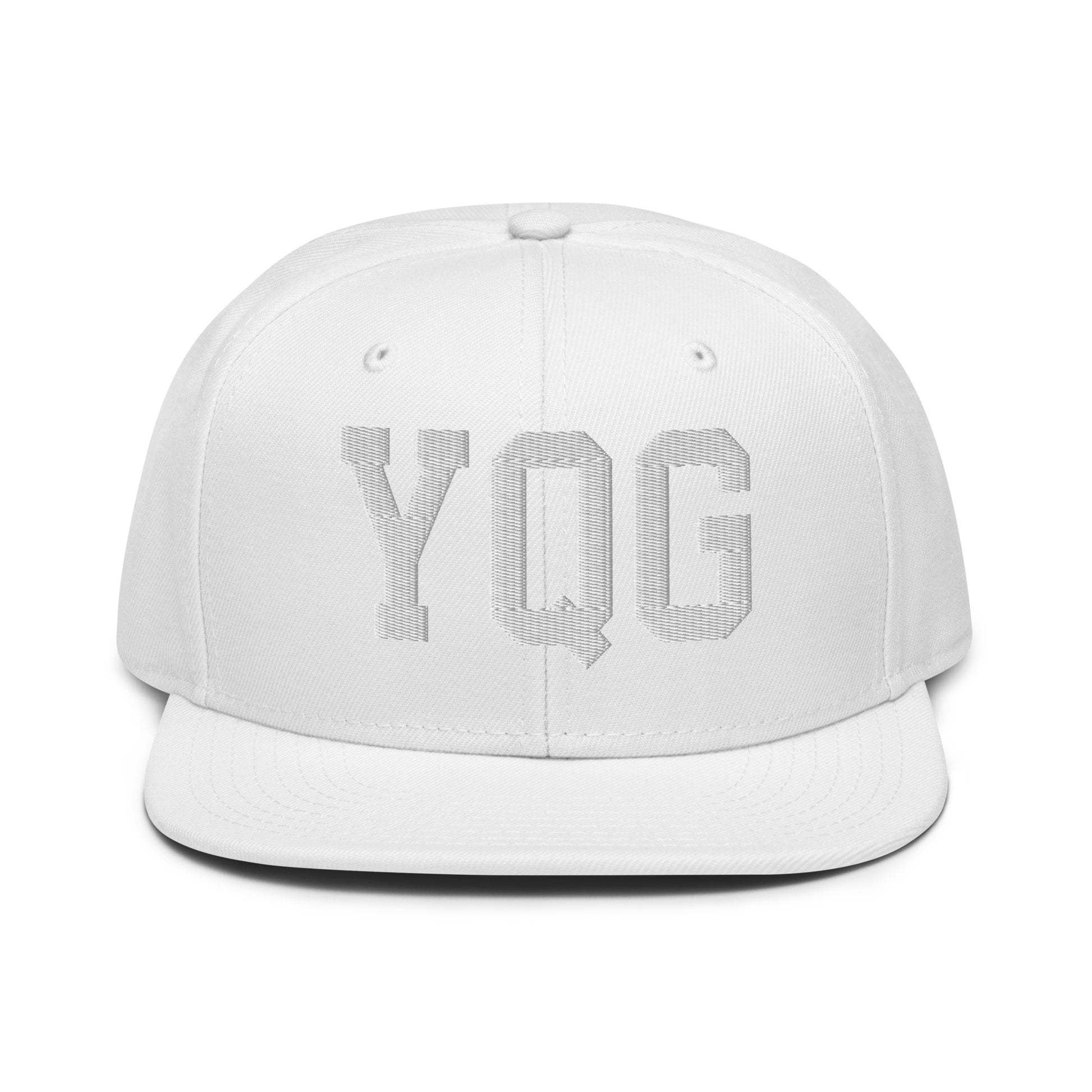 College-Style Wool-Blend Snapback Hat • White • YQG Windsor • YHM Designs - Image 22