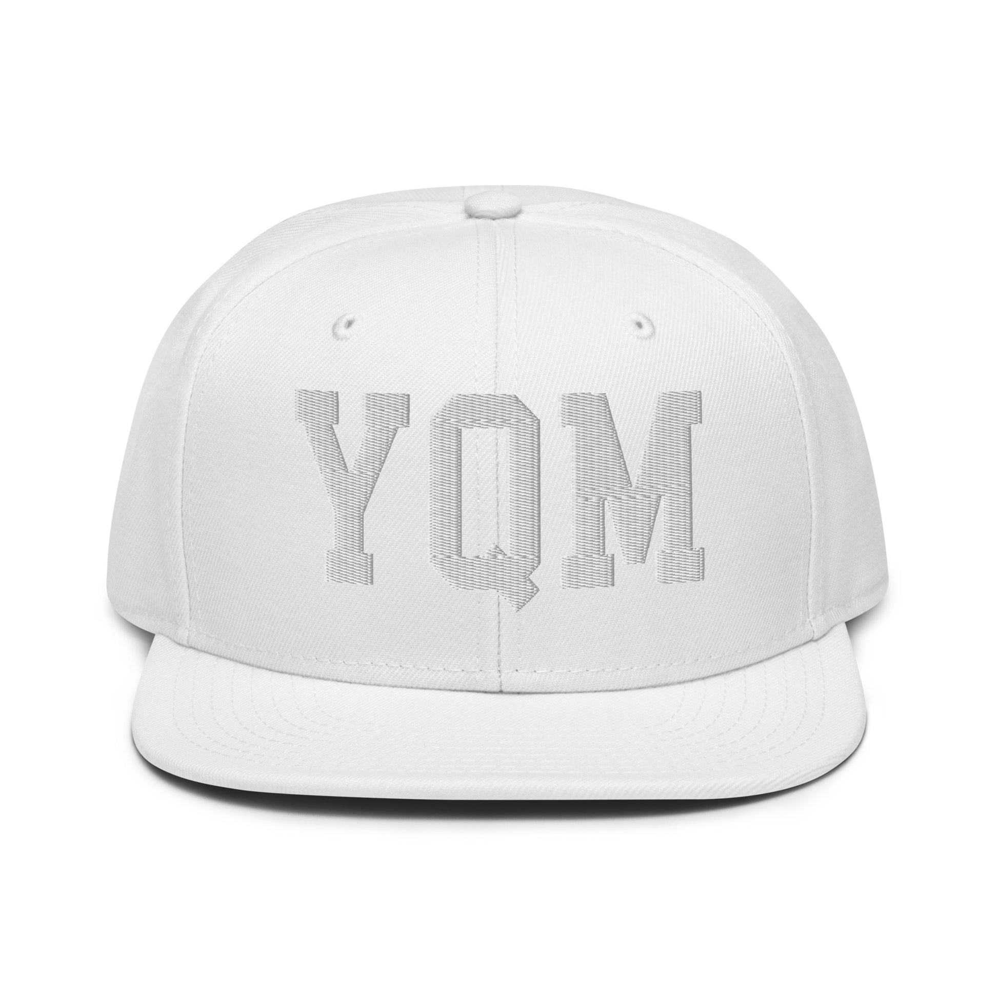 College-Style Wool-Blend Snapback Hat • White • YQM Moncton • YHM Designs - Image 22