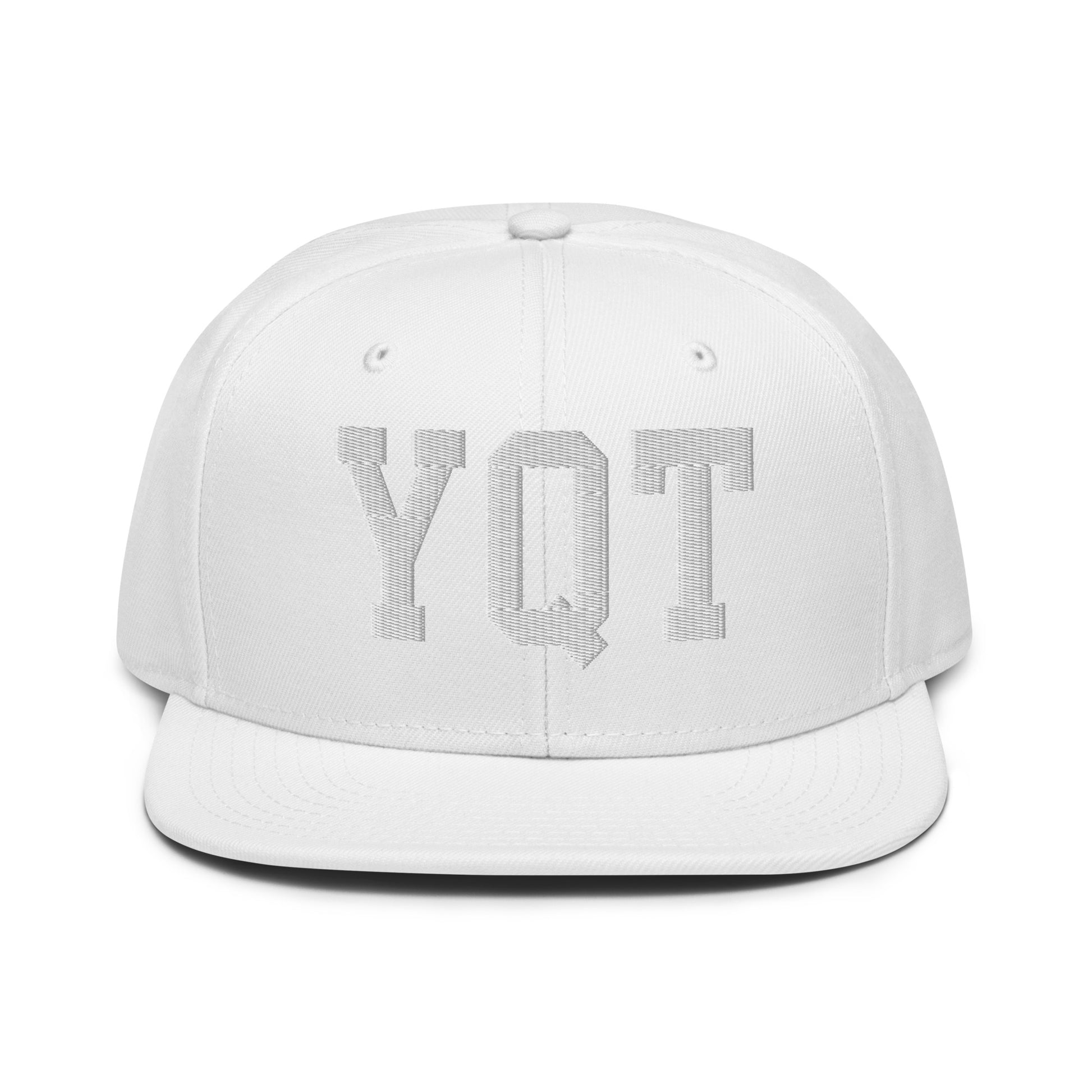College-Style Wool-Blend Snapback Hat • White • YQT Thunder Bay • YHM Designs - Image 22