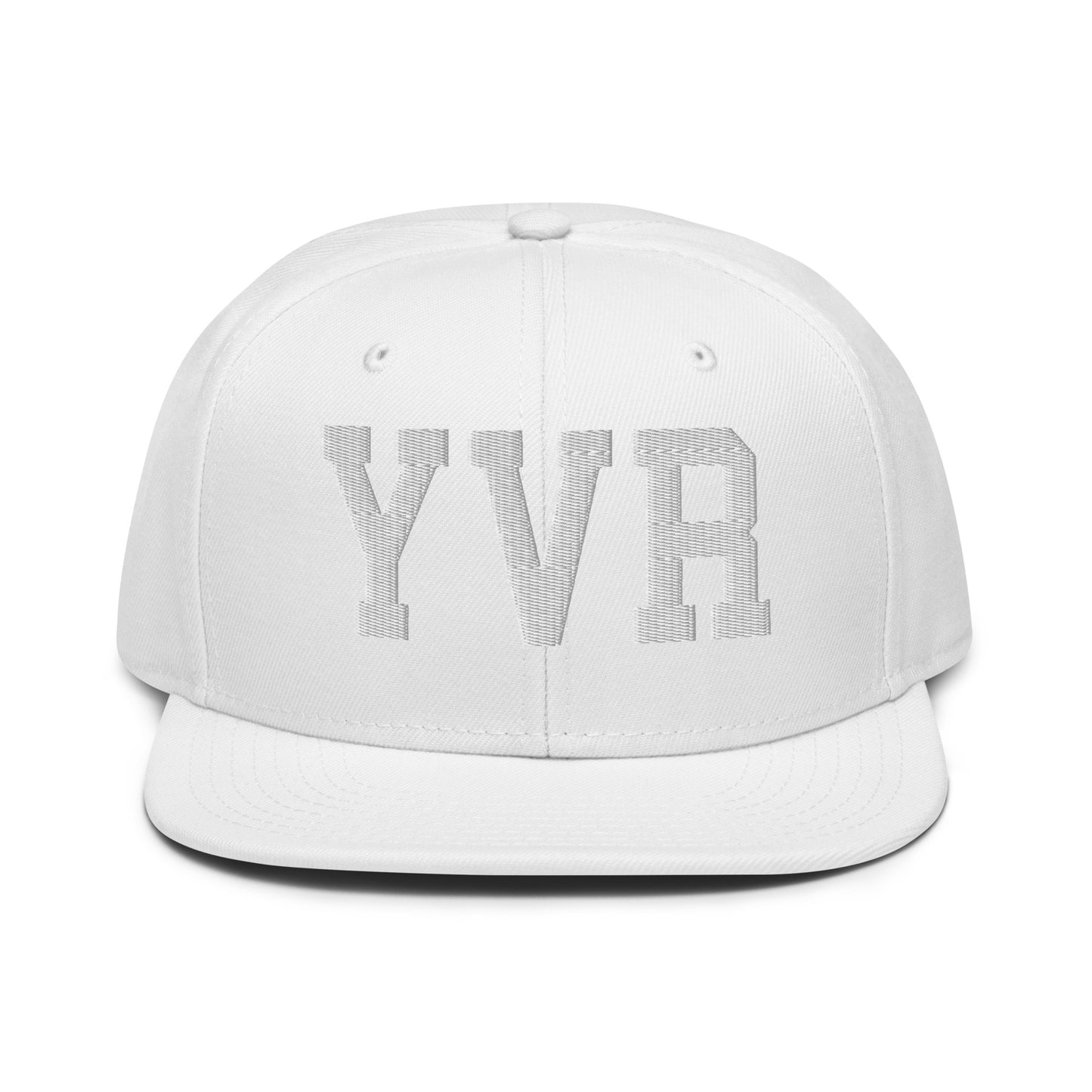 College-Style Wool-Blend Snapback Hat • White • YVR Vancouver • YHM Designs - Image 22