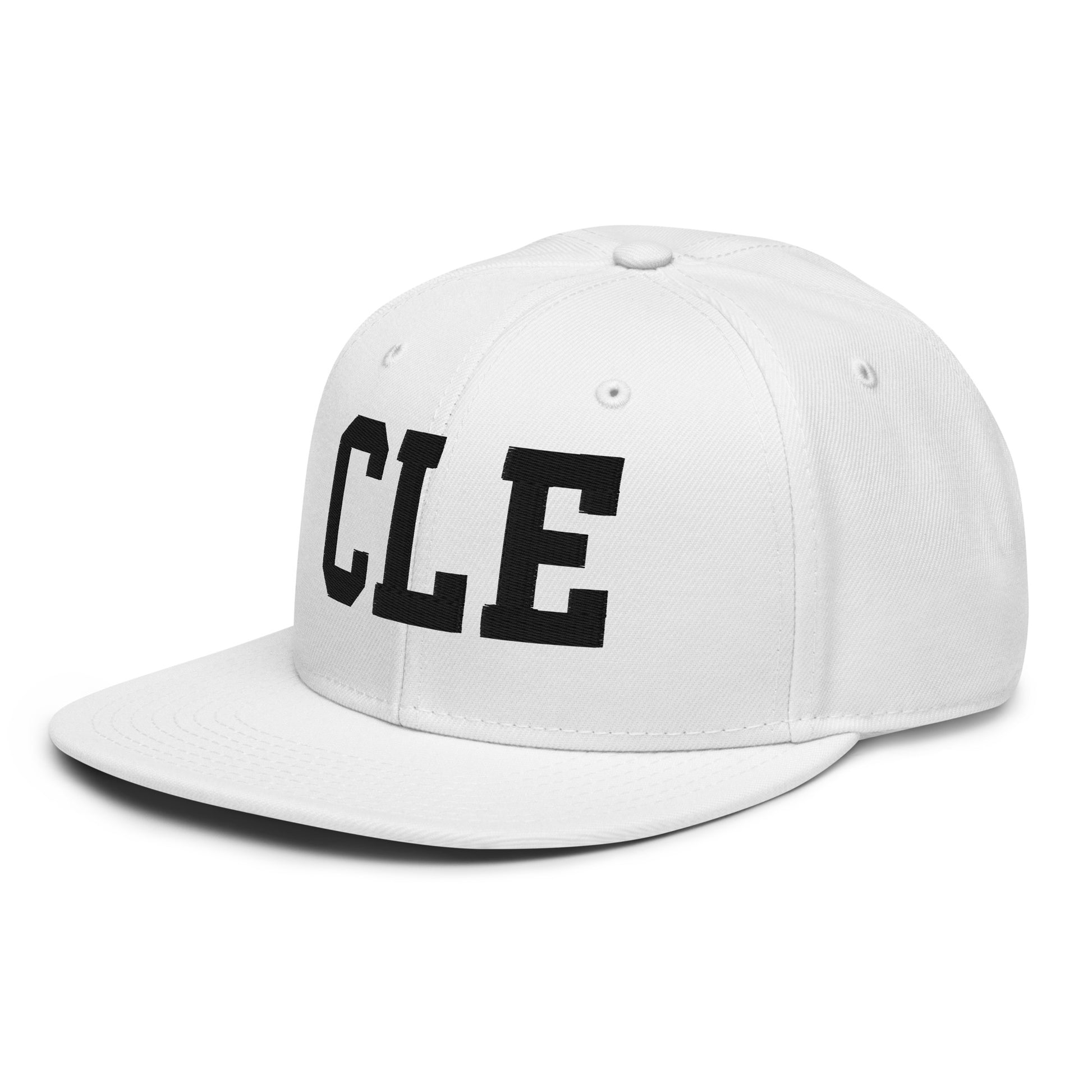 College-Style Wool-Blend Snapback Hat • Black • CLE Cleveland • YHM Designs - Image 28